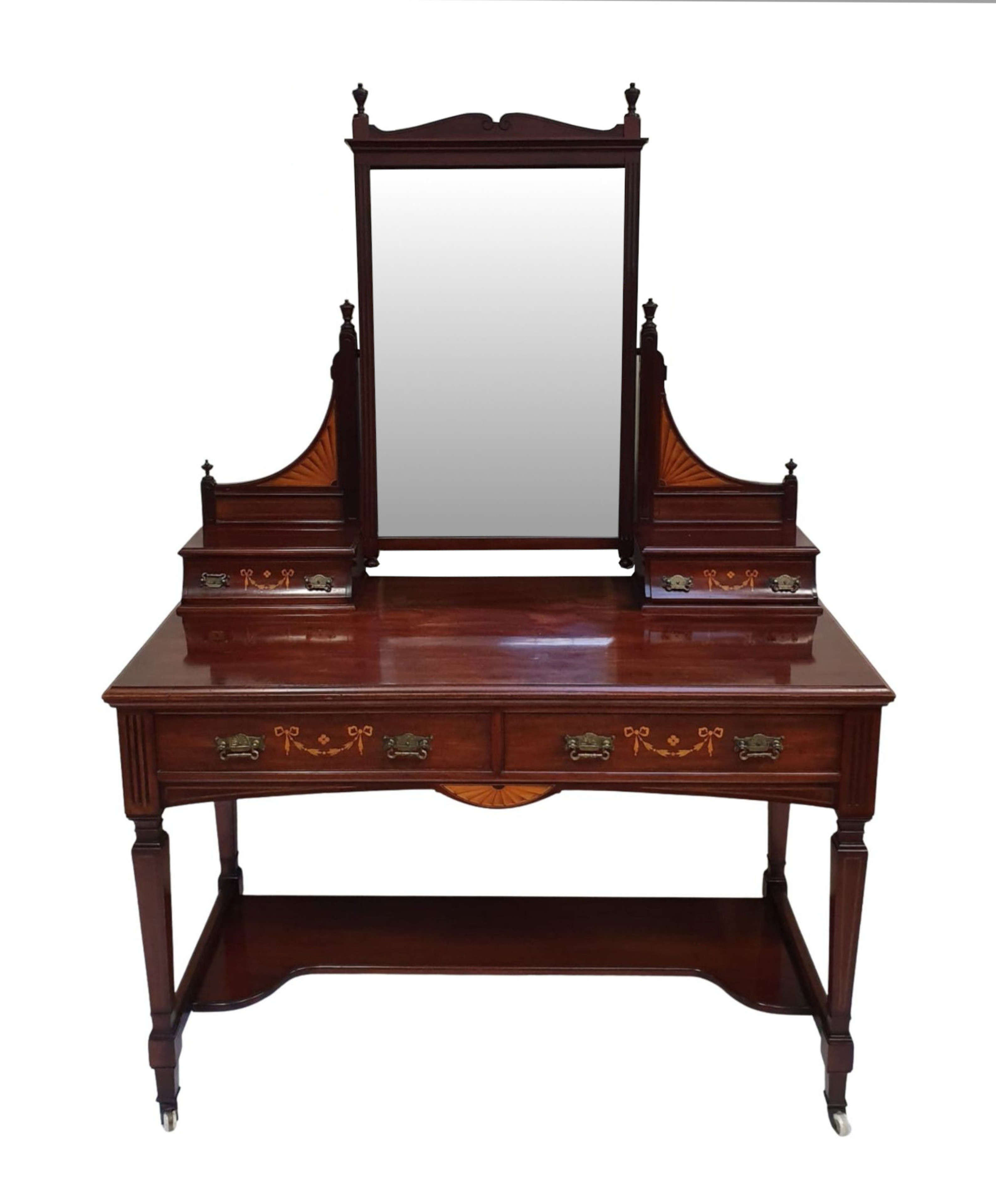 A Rare Edwardian Inlaid Dressing Table By Lamb of Manchester