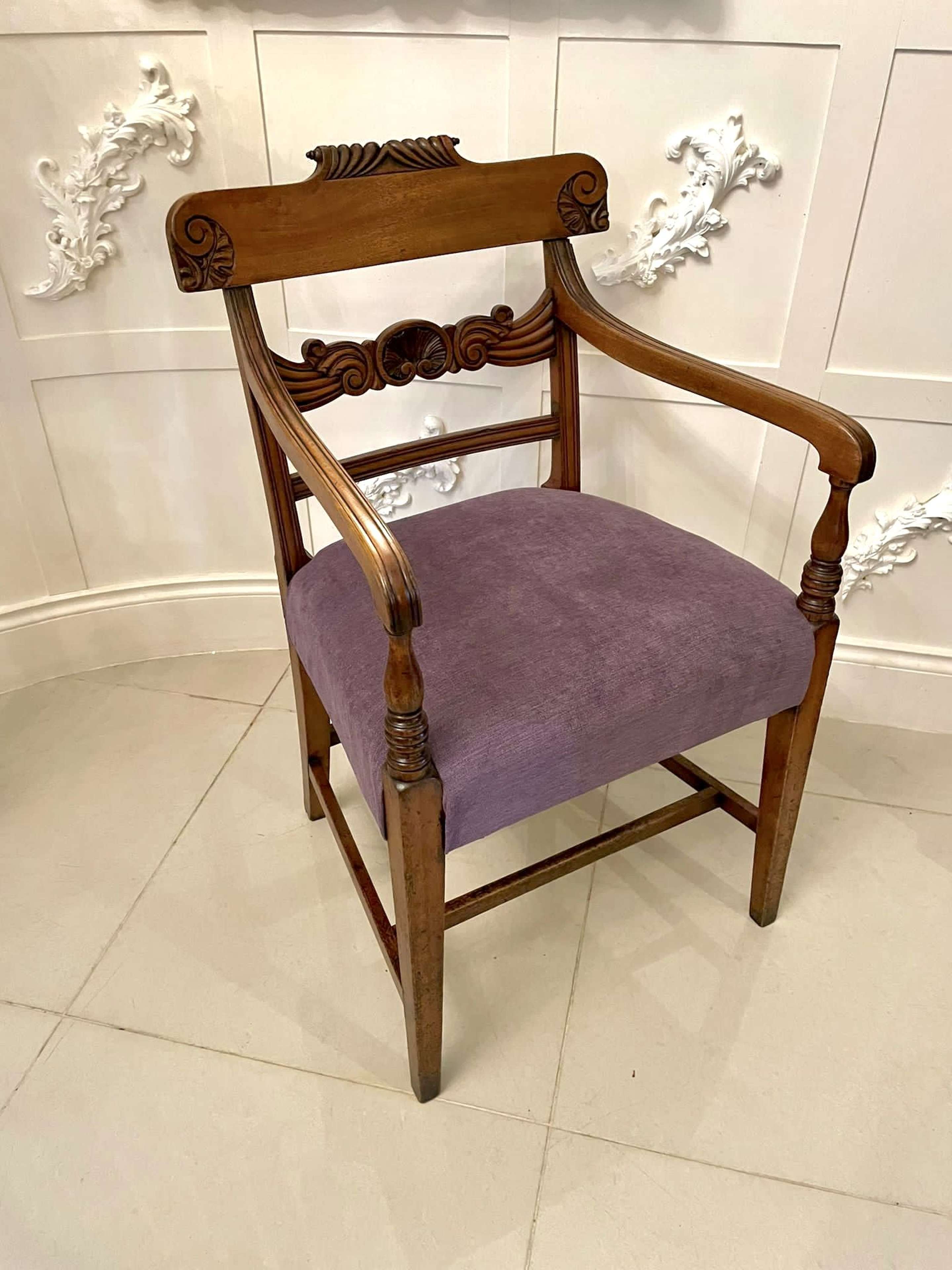 Antique Regency Quality Mahogany Desk Chair 