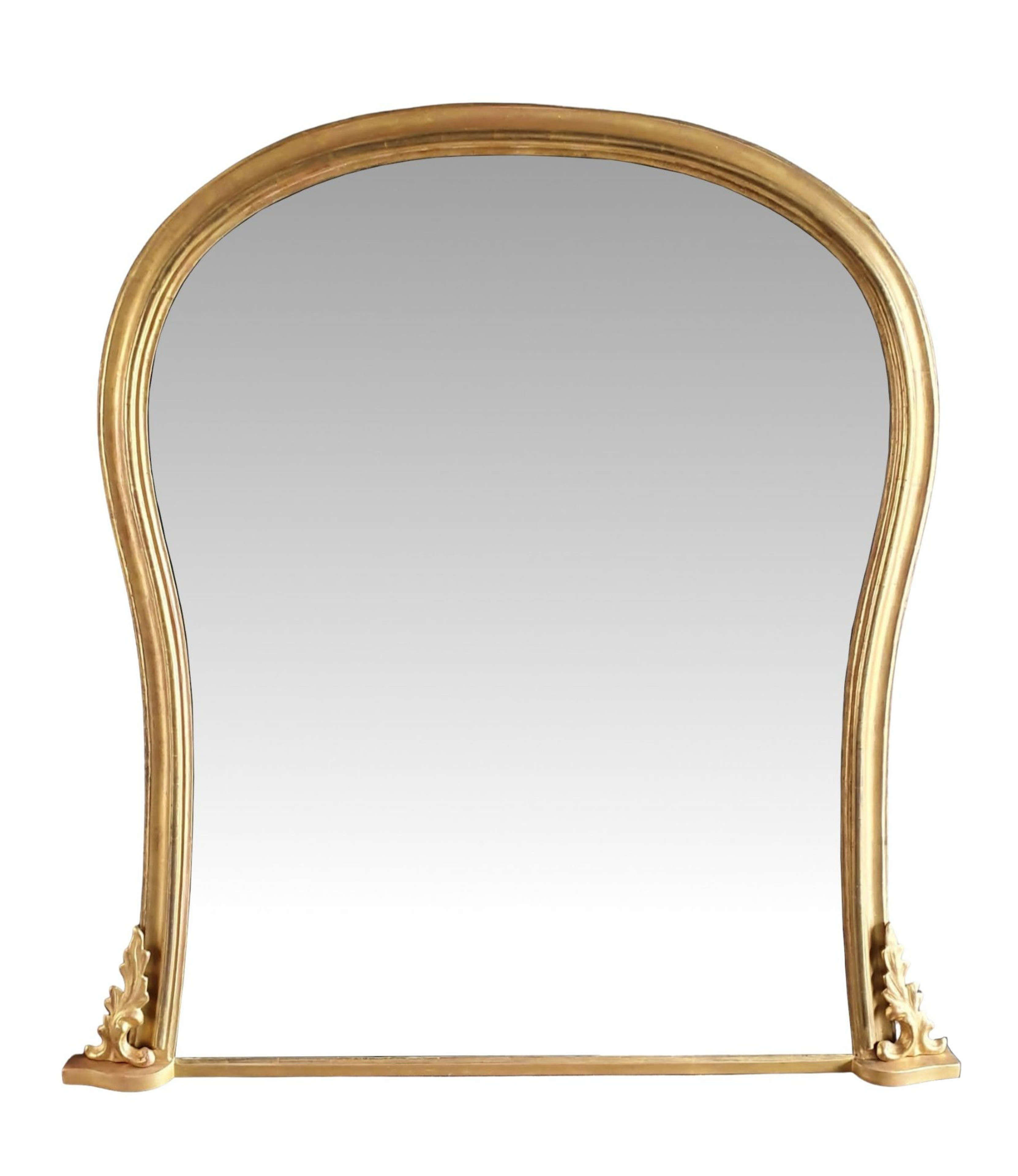A Beautiful 19th Century Waisted Giltwood Overmantle Mirror
