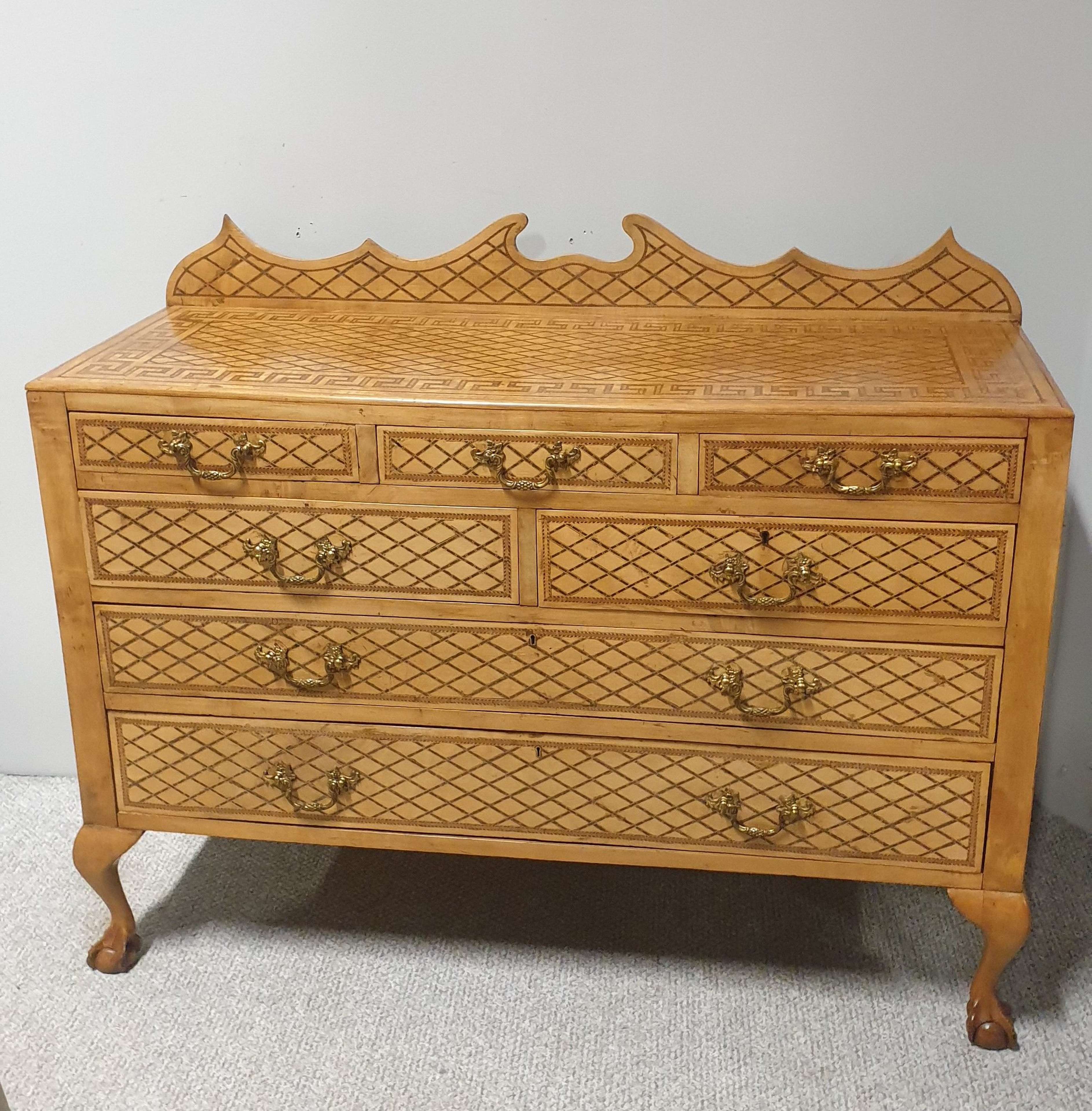 Swedish Inlaid Commode Chest of Drawers