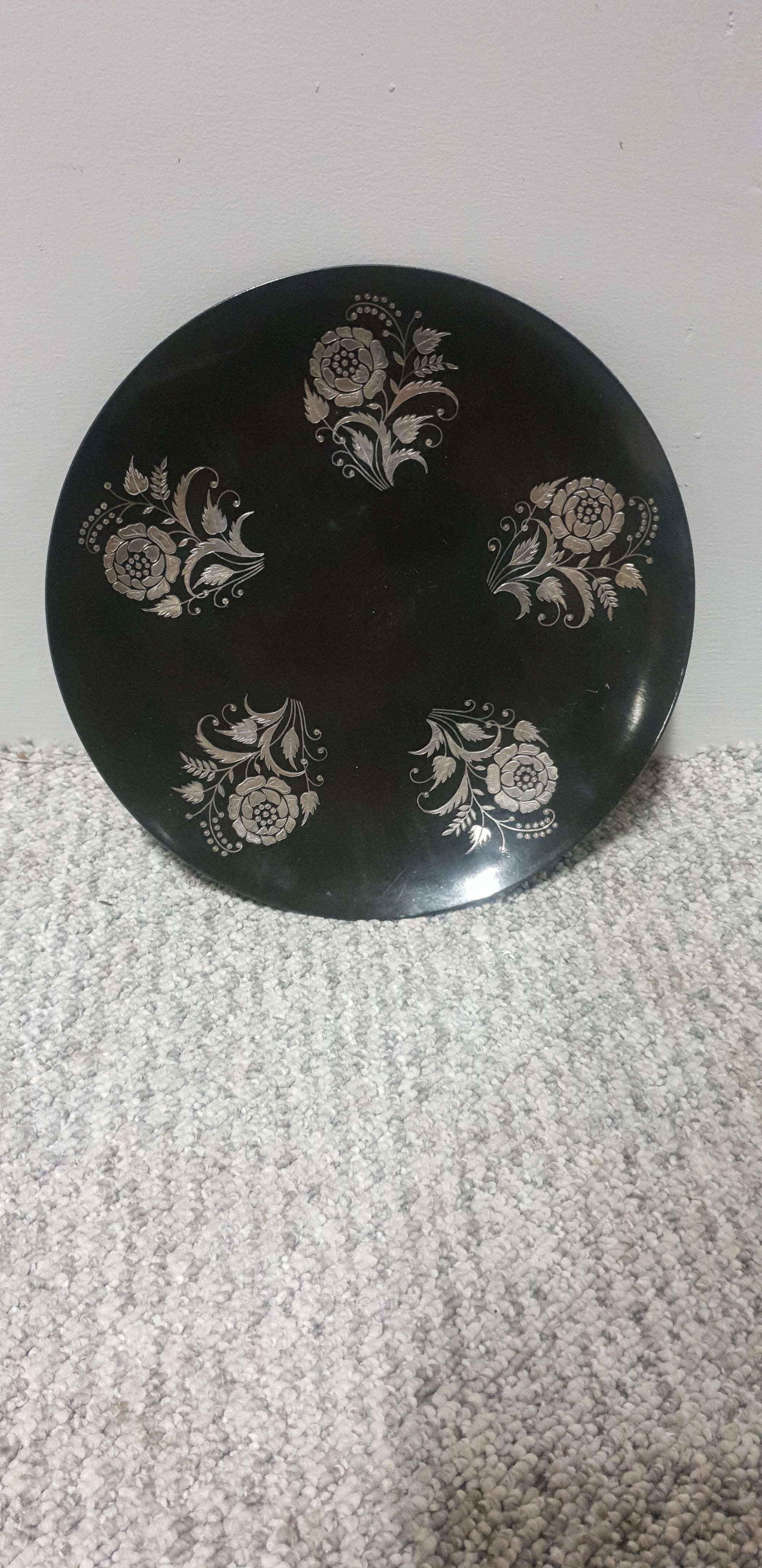 Mixed Metal Plate With Silver Inlay