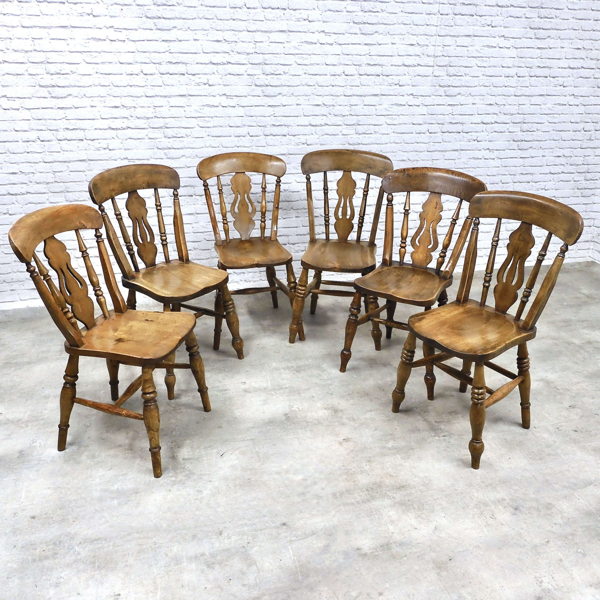 Set of 6 Antique Kitchen Chairs