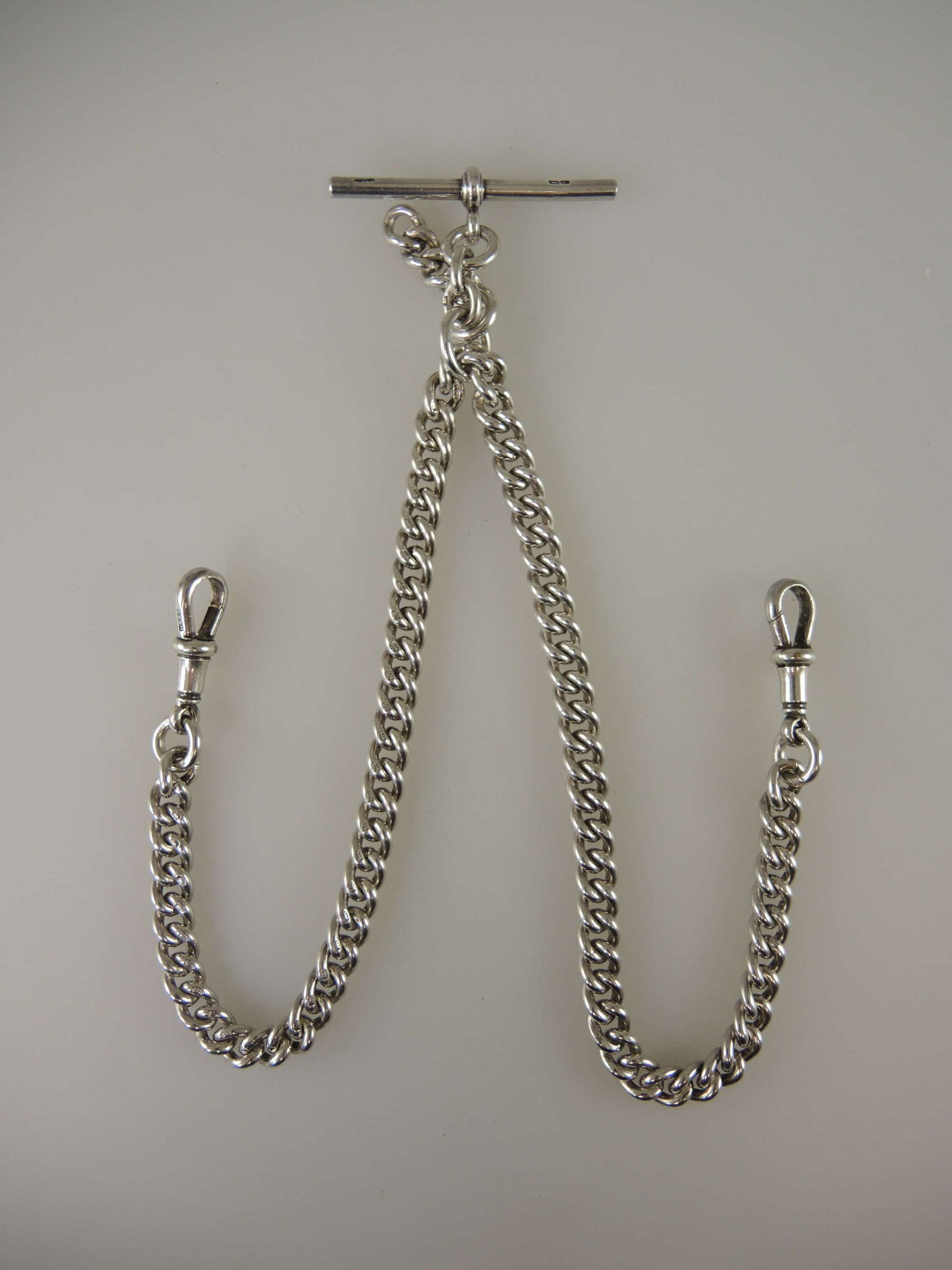Superb example of an English silver pocket watch chain c1939