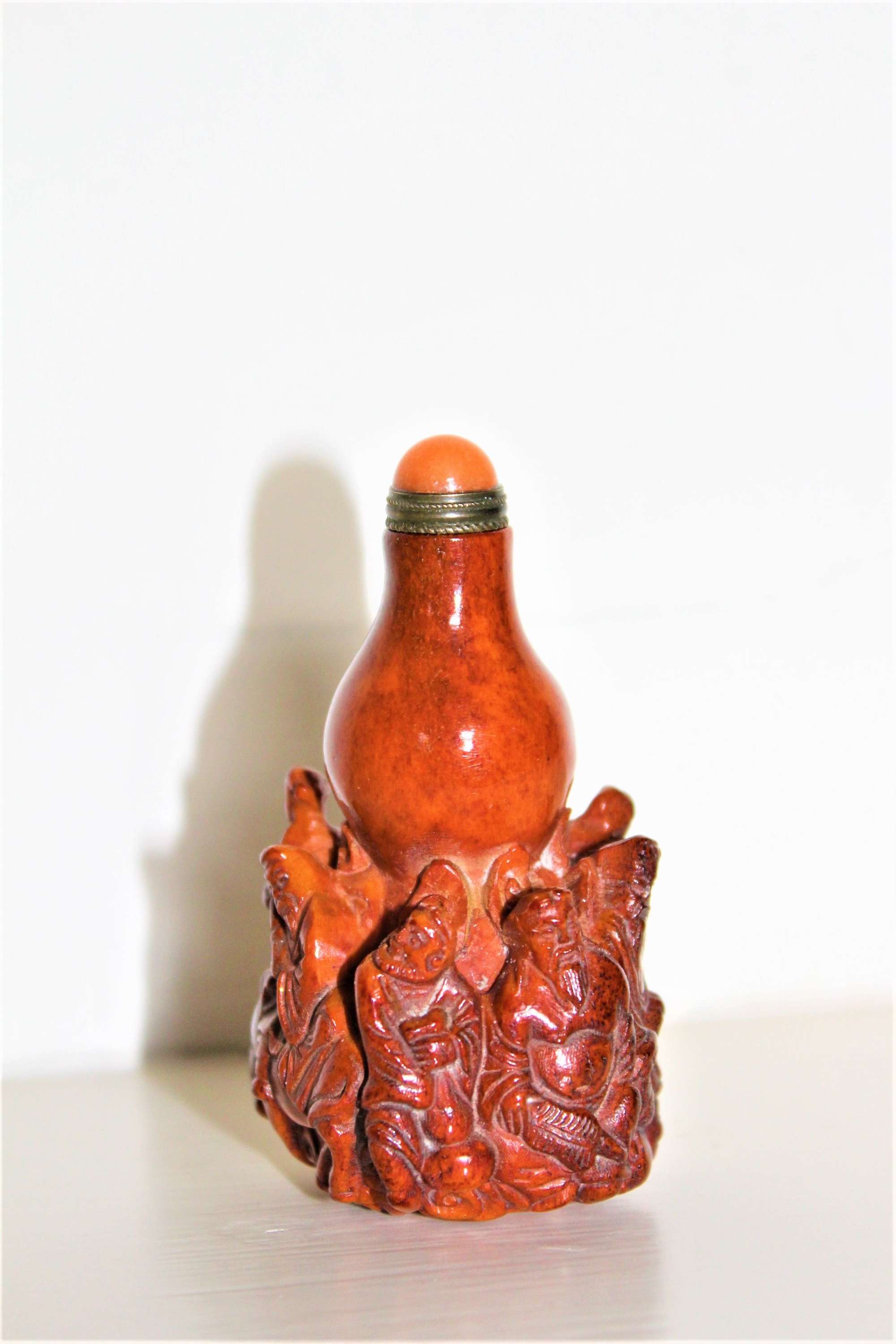 Unusual Chinese Carved Hard Stone Snuff Bottle