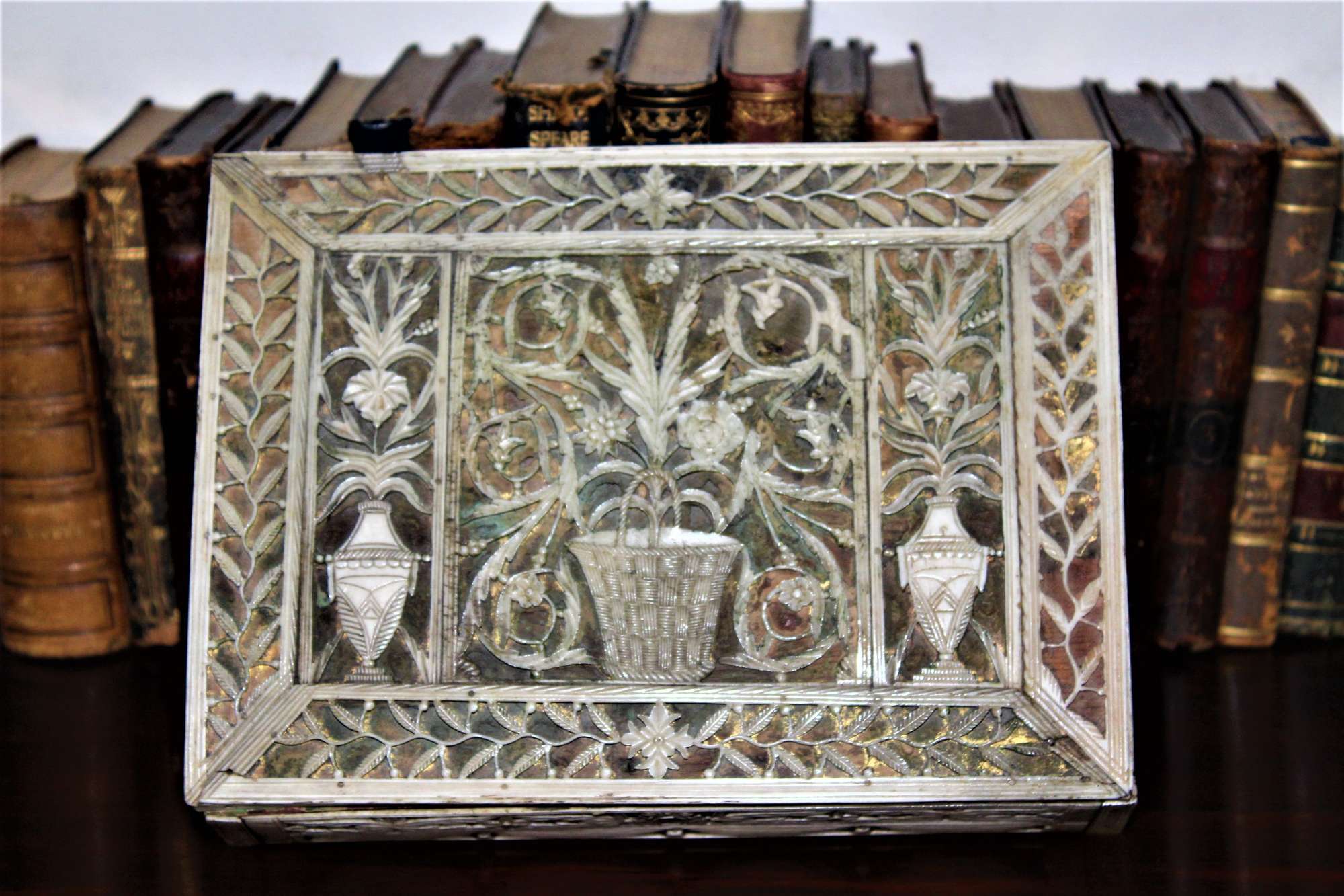 A Very Fine And Intricately Carved Bone Box Of Russian Origin