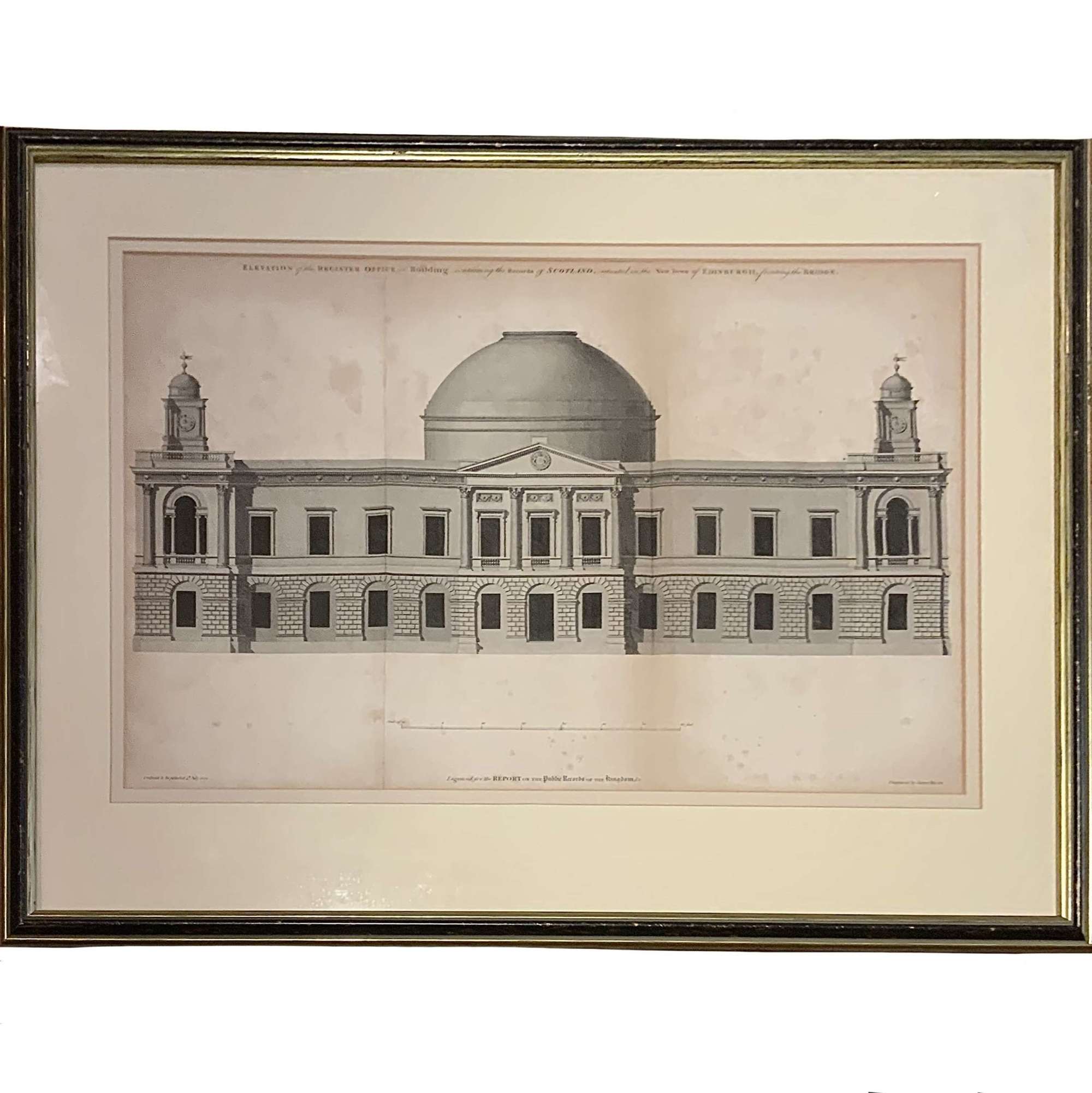 “Elevation of the Scottish Register Office Edinburgh”, Engraving, 1800