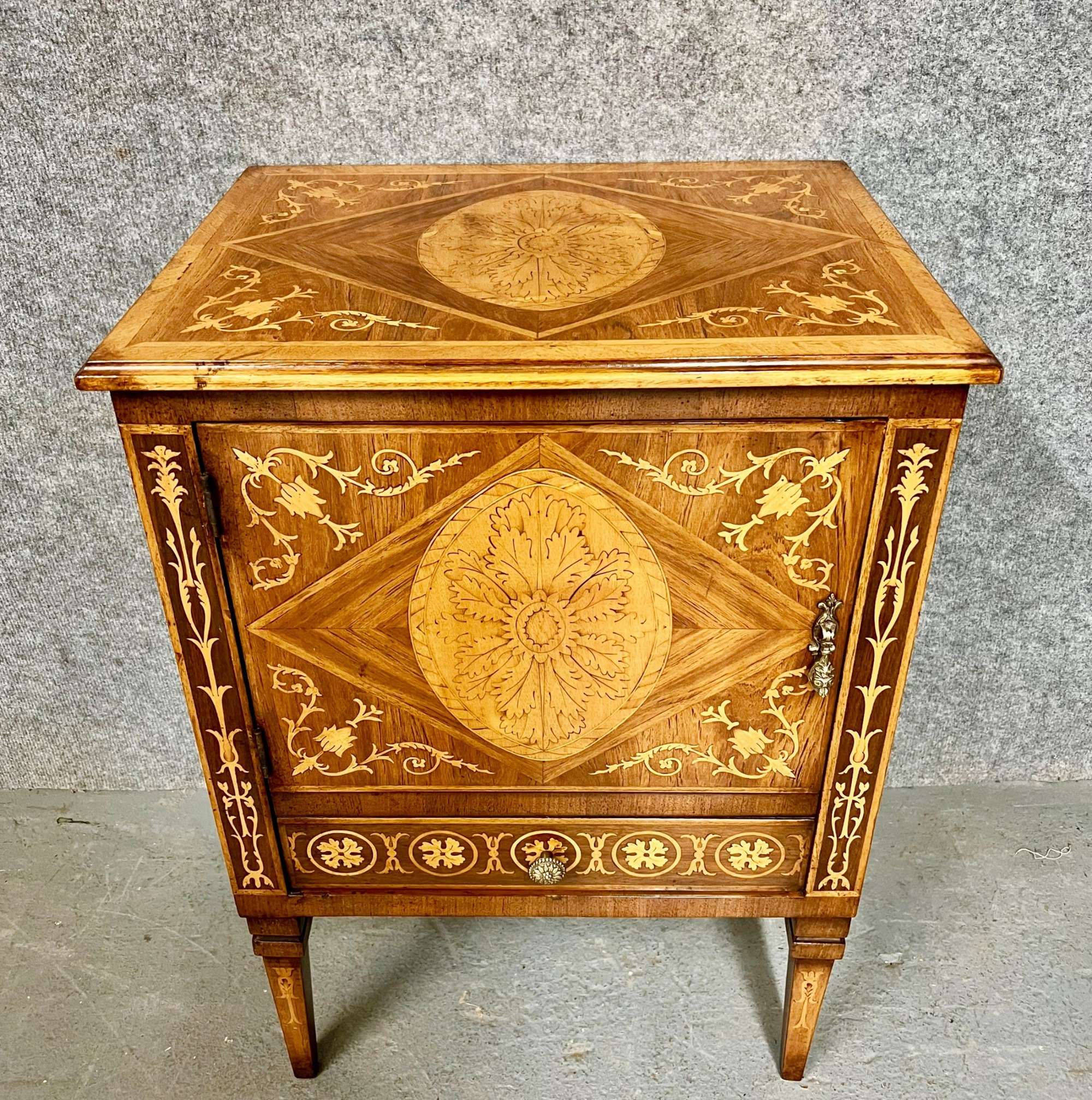 Marquetry Inlaid Bedside Cabinet
