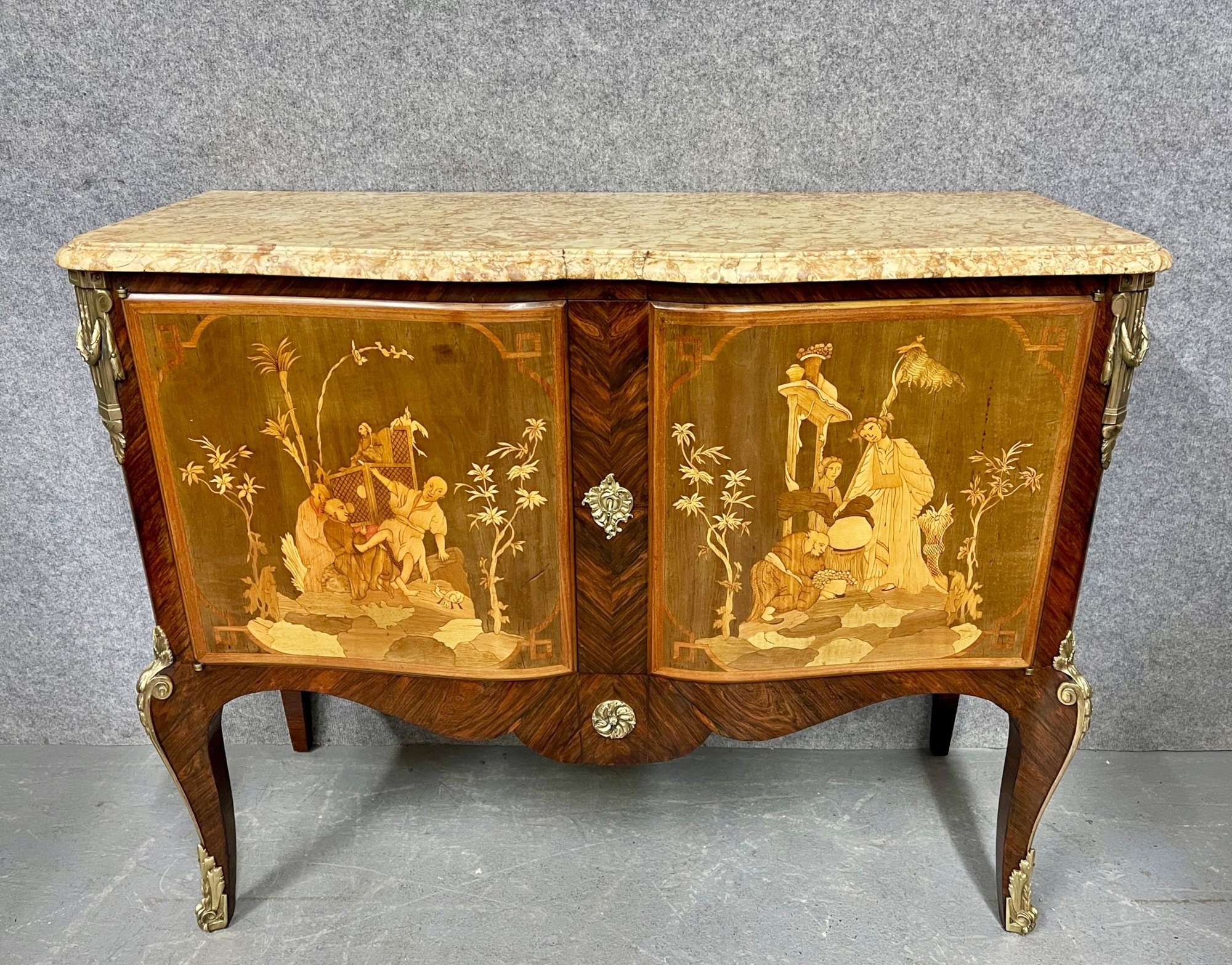 Fine French Mercier Frères  Chinoiserie Commode Side Cabinet