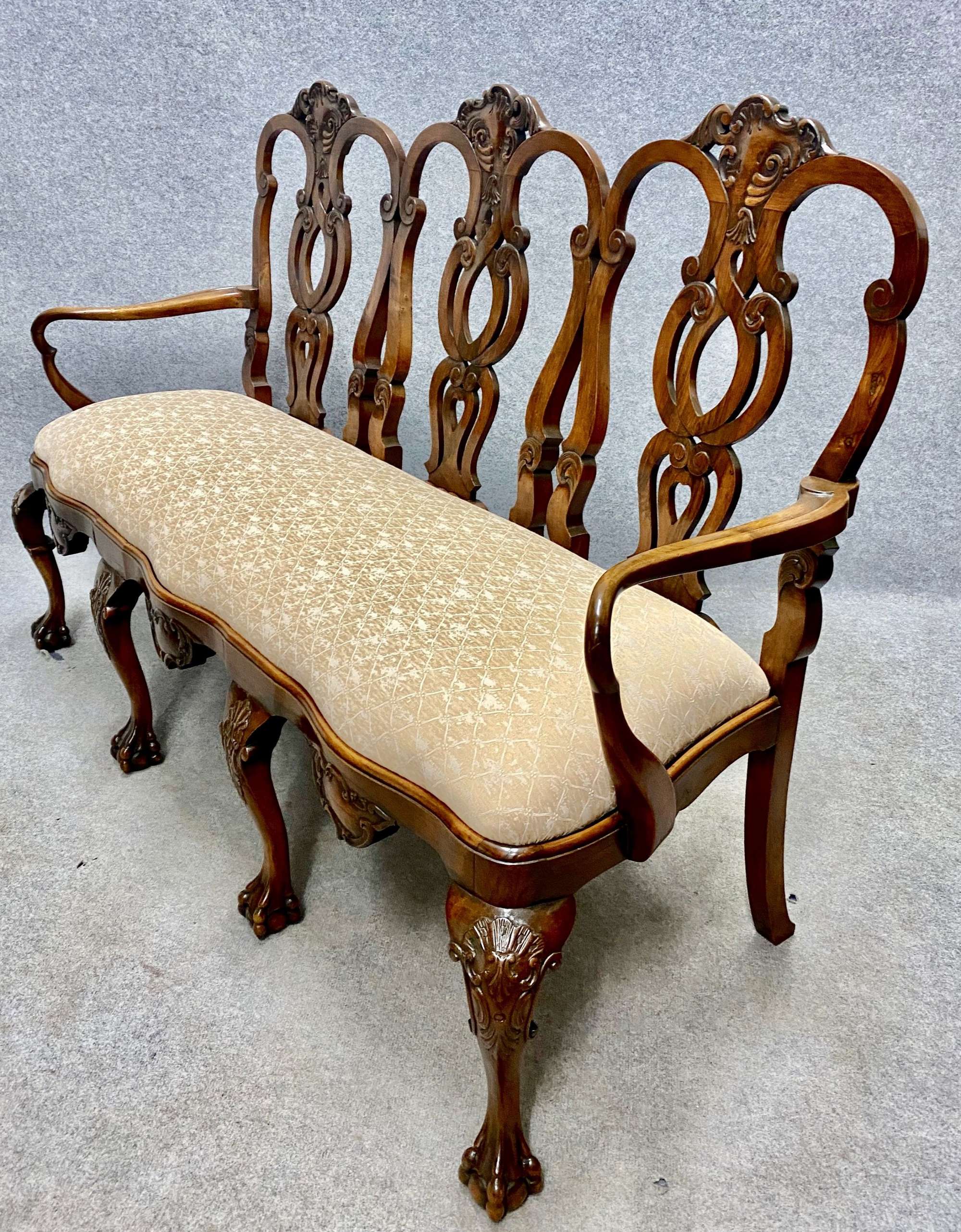 Good Antique Dutch Walnut Chair Back Settee