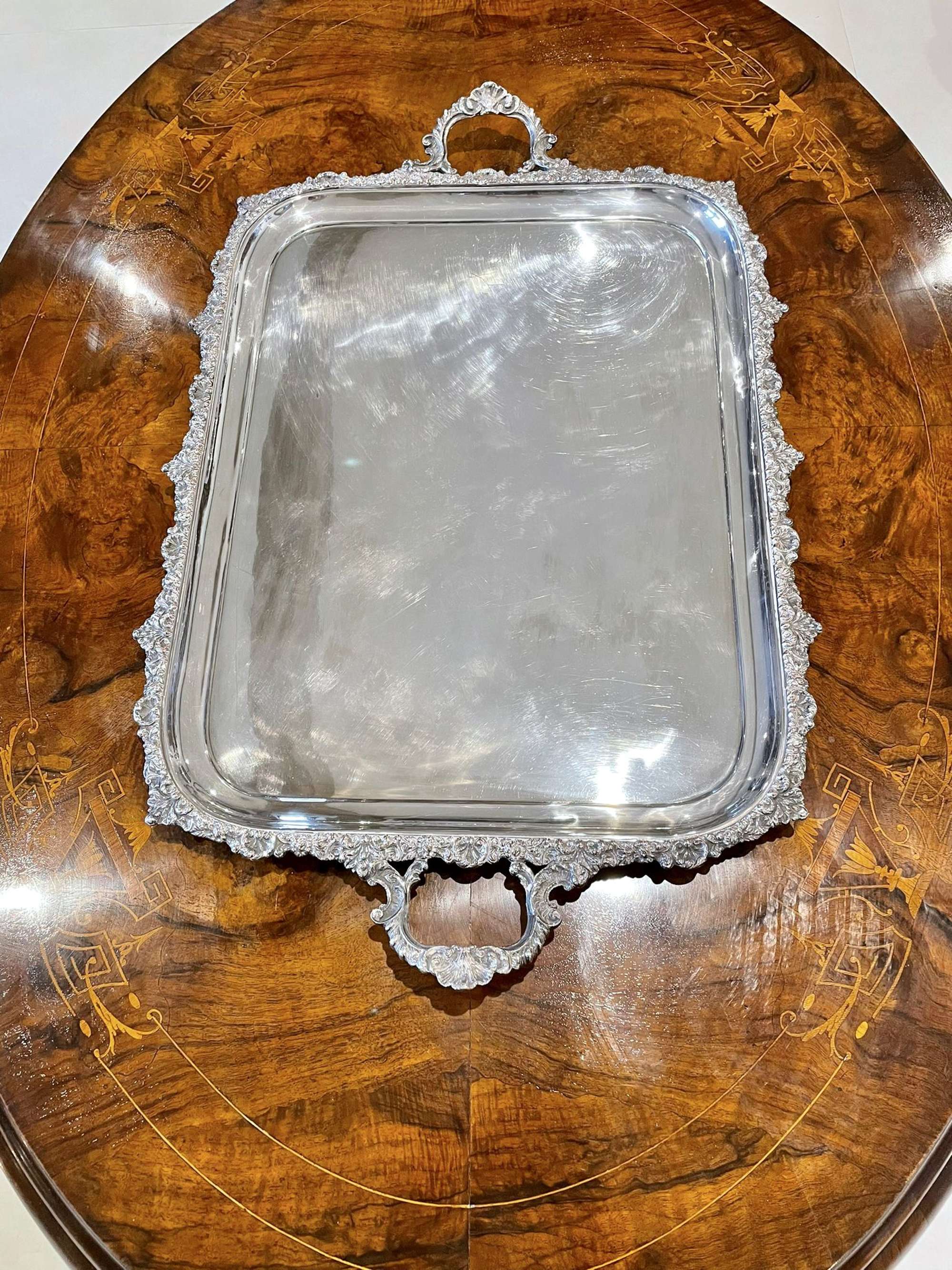 Superb Quality Large Antique Victorian Silver Plated Tea Tray