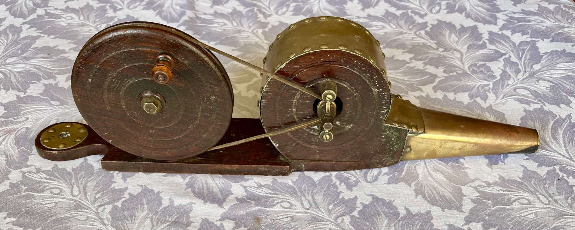 Antique Mahogany & Brass Mechanical Bellows