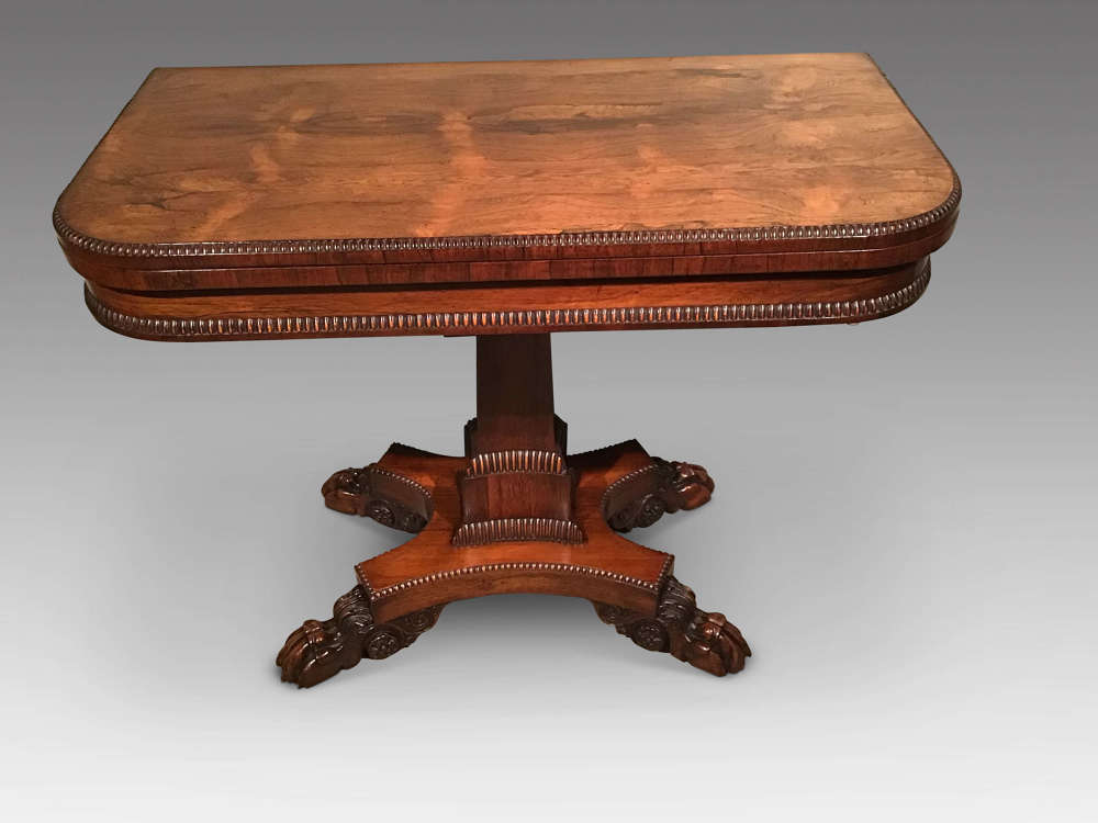 William IV rosewood card table
