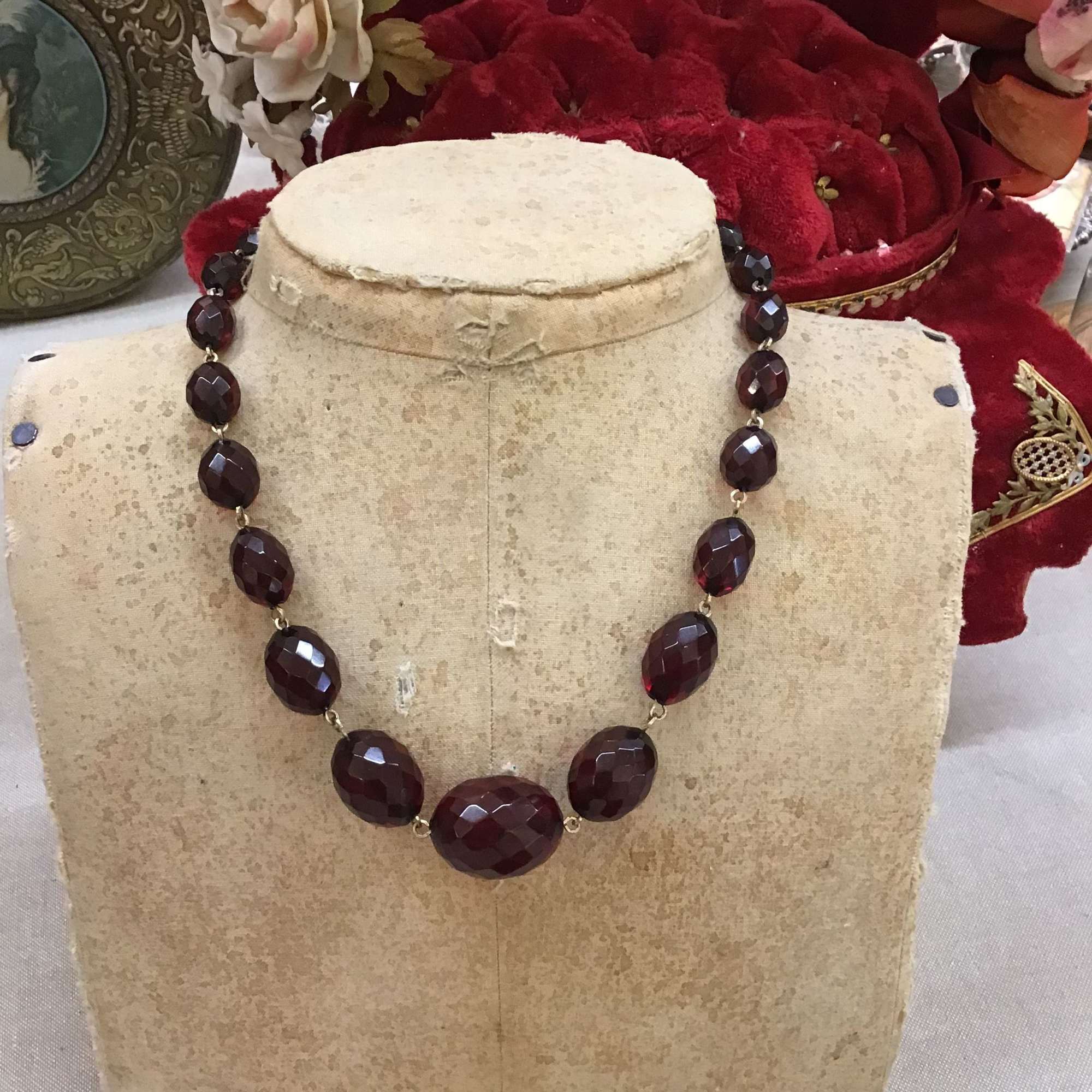 Antique Cherry Bakelite necklace