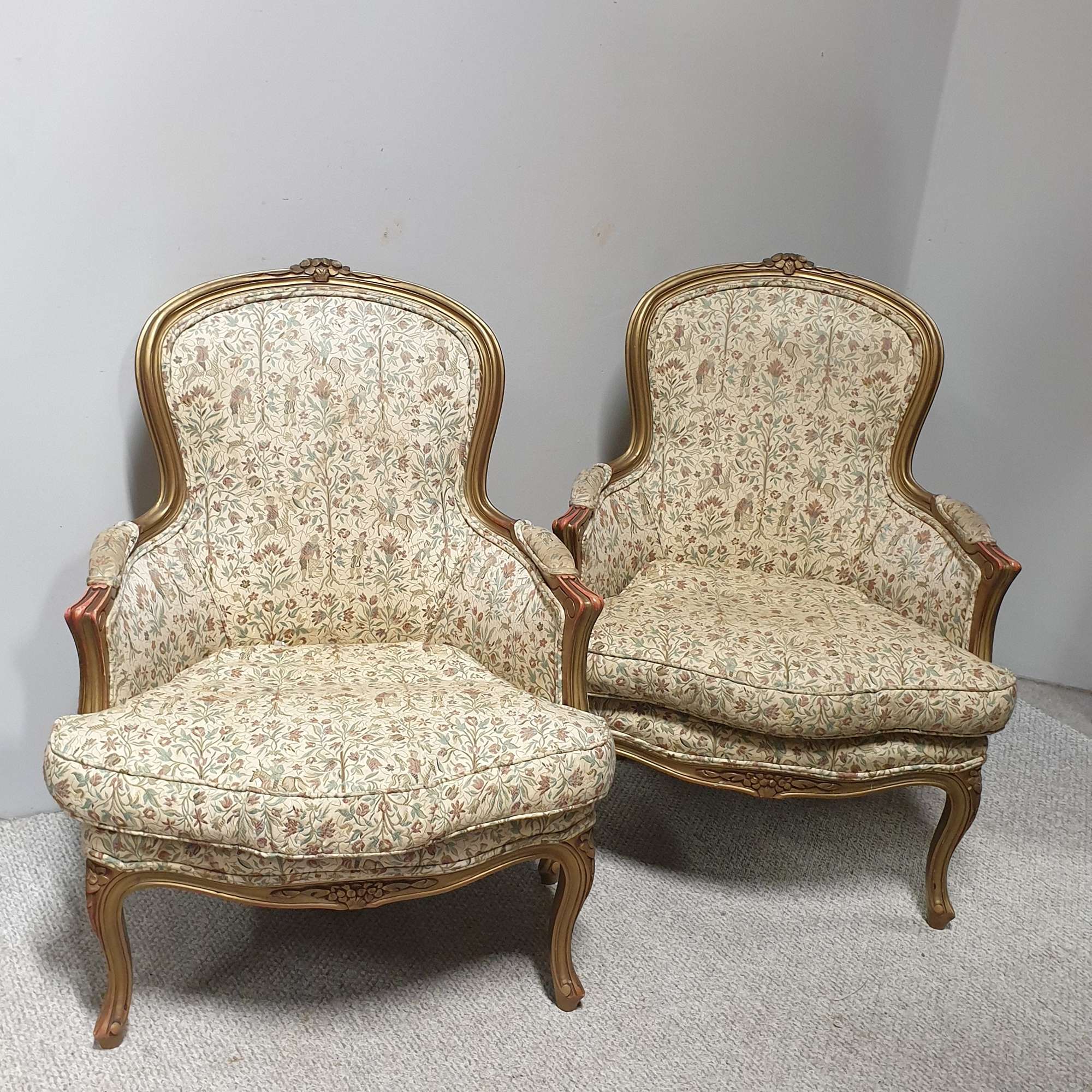 Pair French Tub Chairs