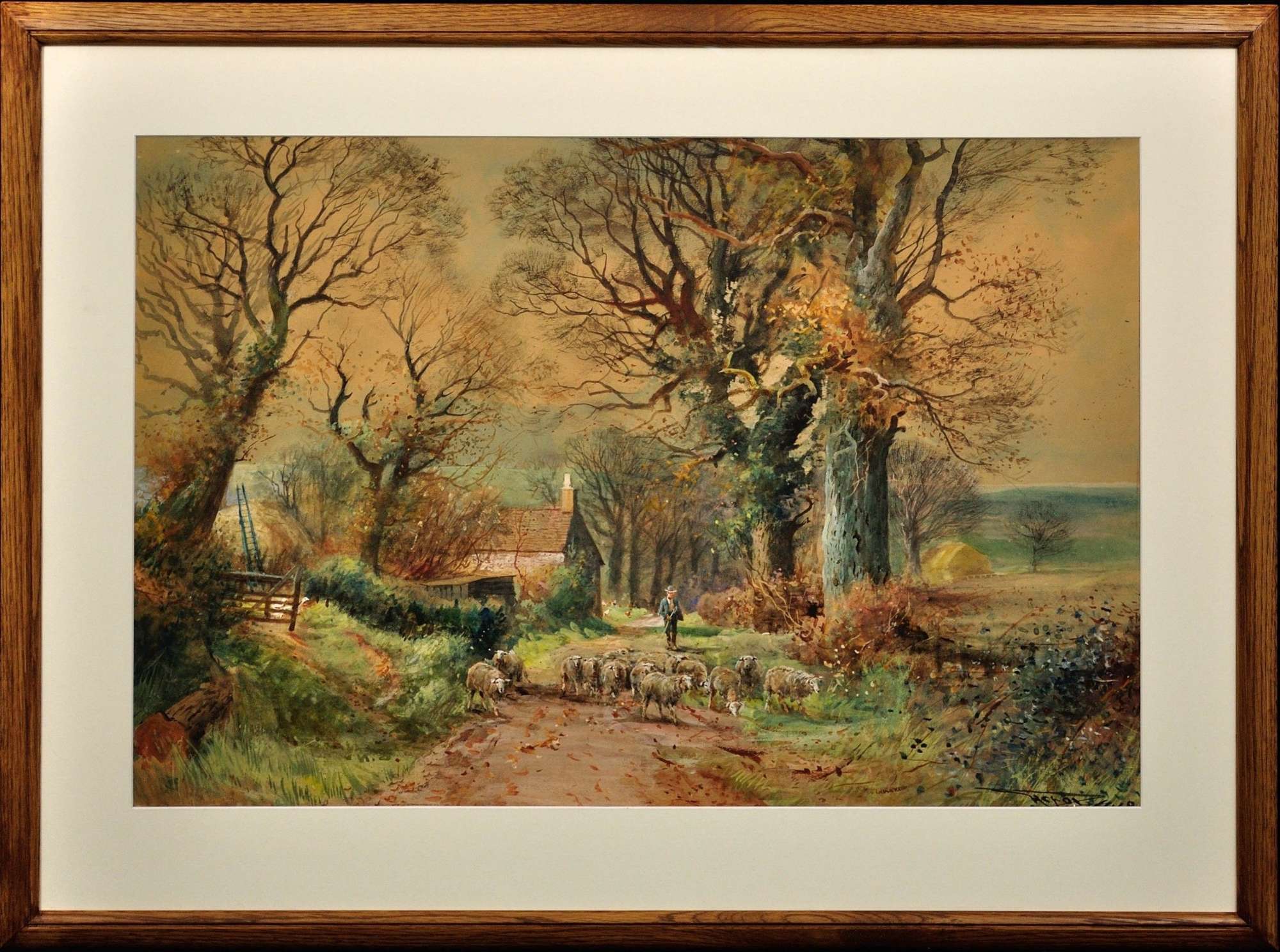 Henry Charles Fox 1855 - 1929. Plaisters Lane, Sutton Poyntz, Dorset, 1918.
