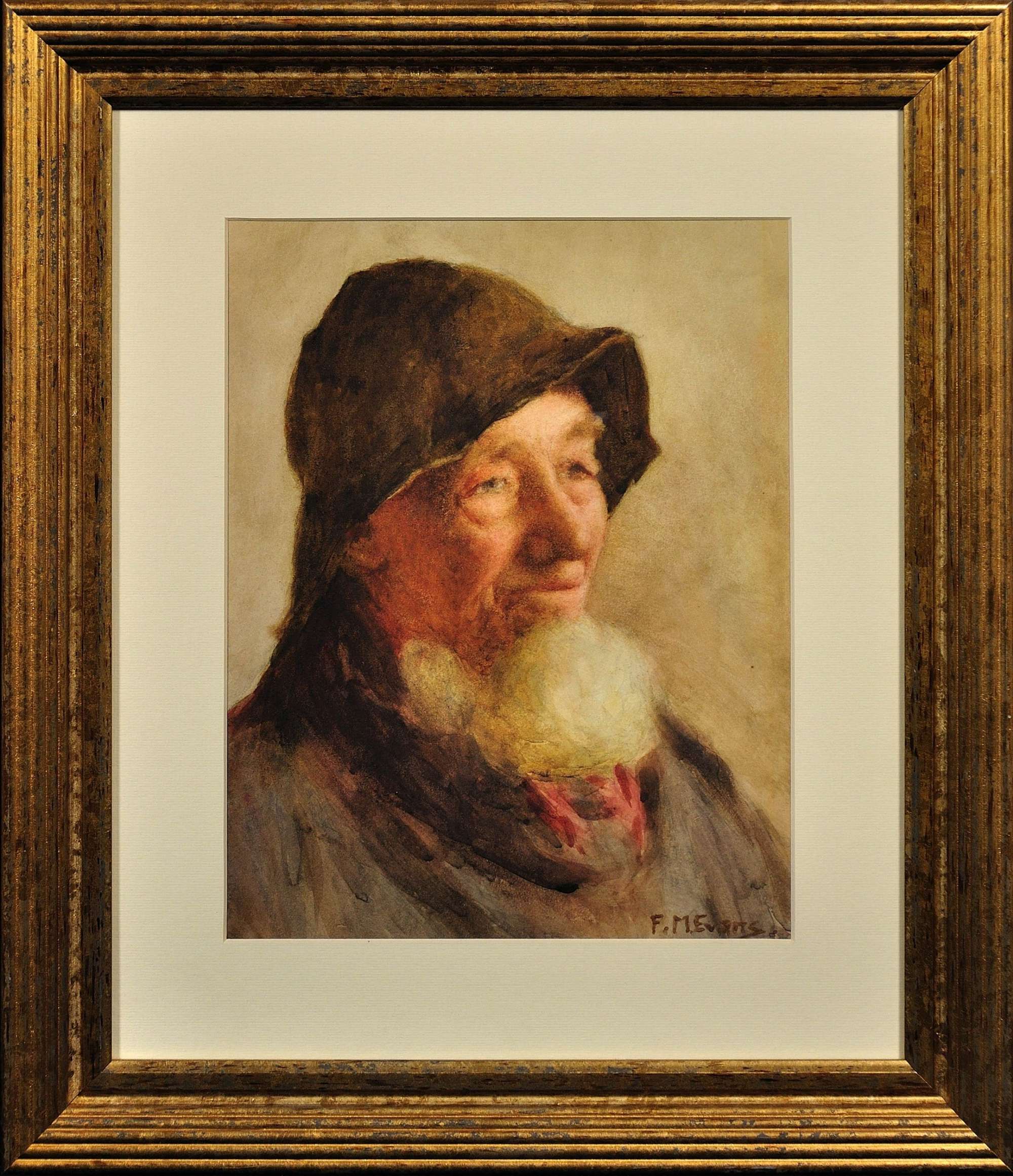 Frederick James Mcnamara Evans 1859-1929. Cornish Fisherman. Framed Watercolour