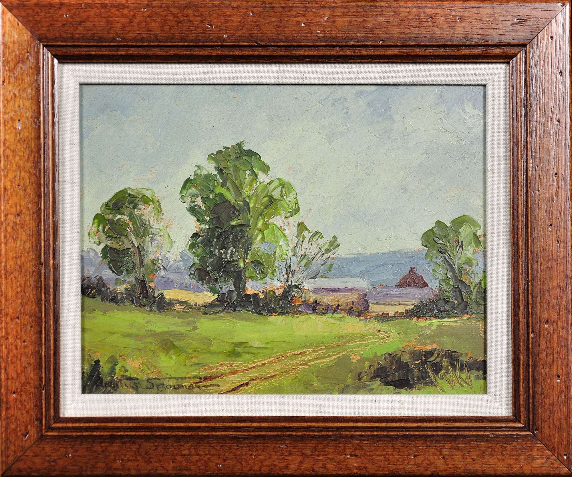 Arthur Spooner 1873 - 1962. English. Rural Derbyshire. Framed Oil On Card.
