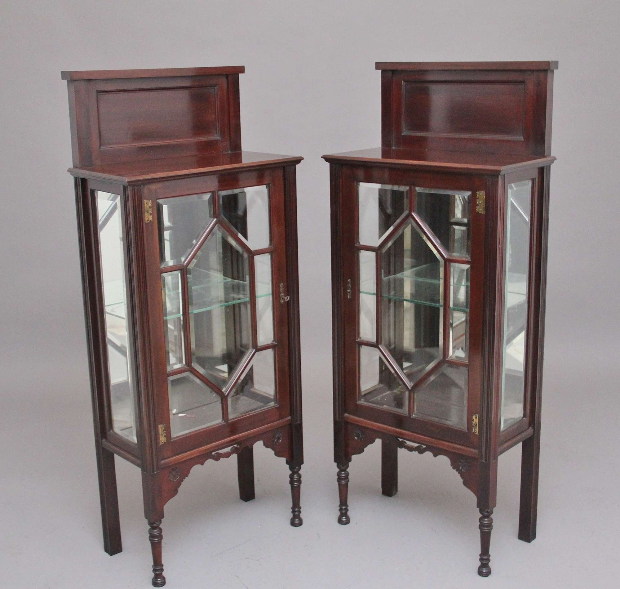 Pair Of Early 20th Century Mahogany Display Cabinets