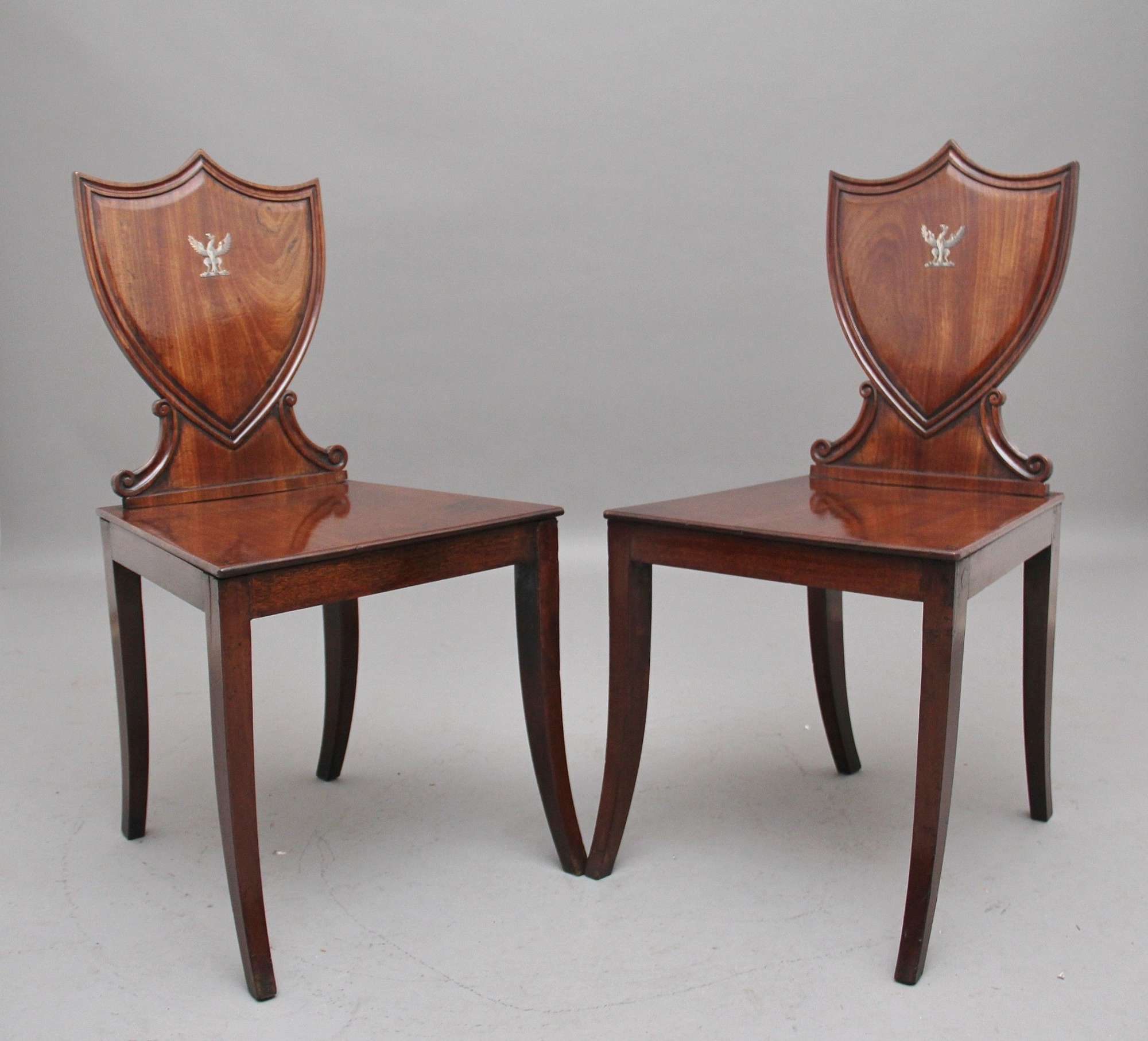 Pair Of Early 19th Century Mahogany Hall Antique Chairs