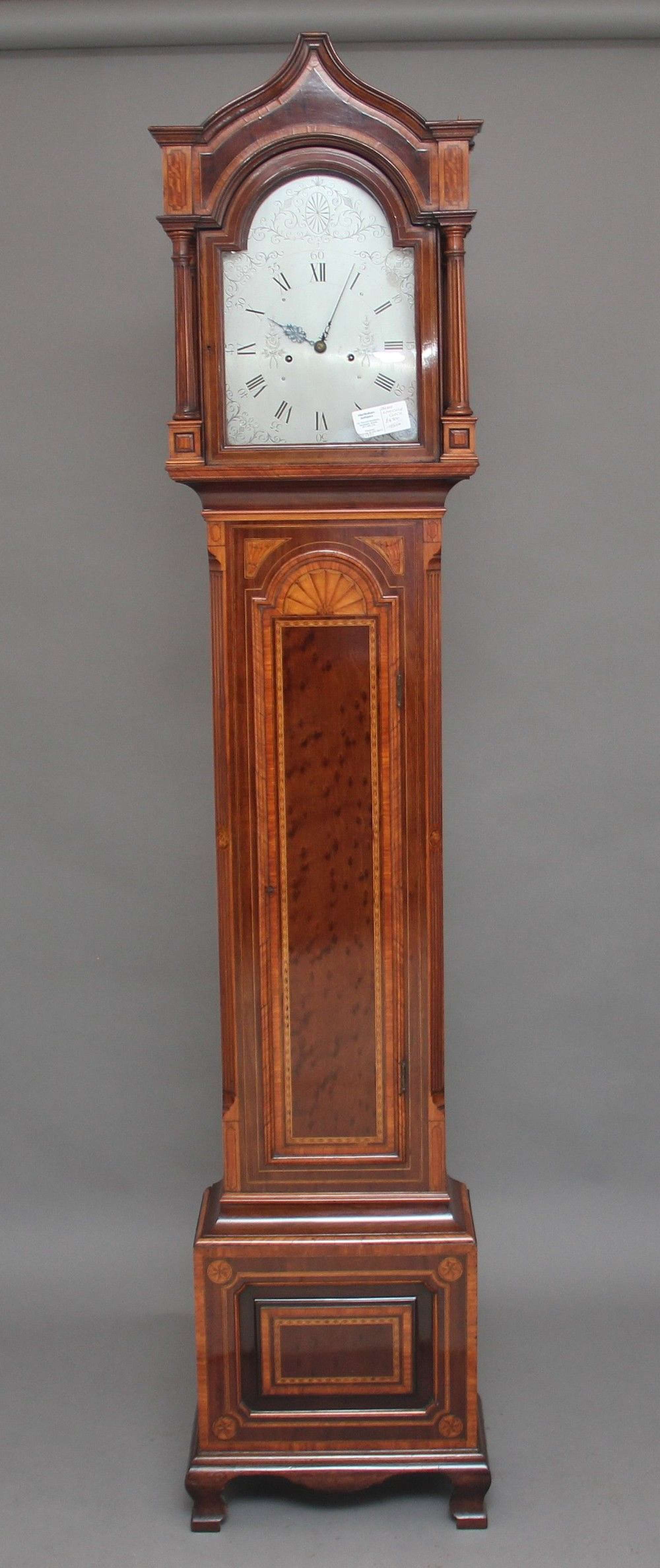 Early 20th Century Inlaid Mahogany Longcase Clock