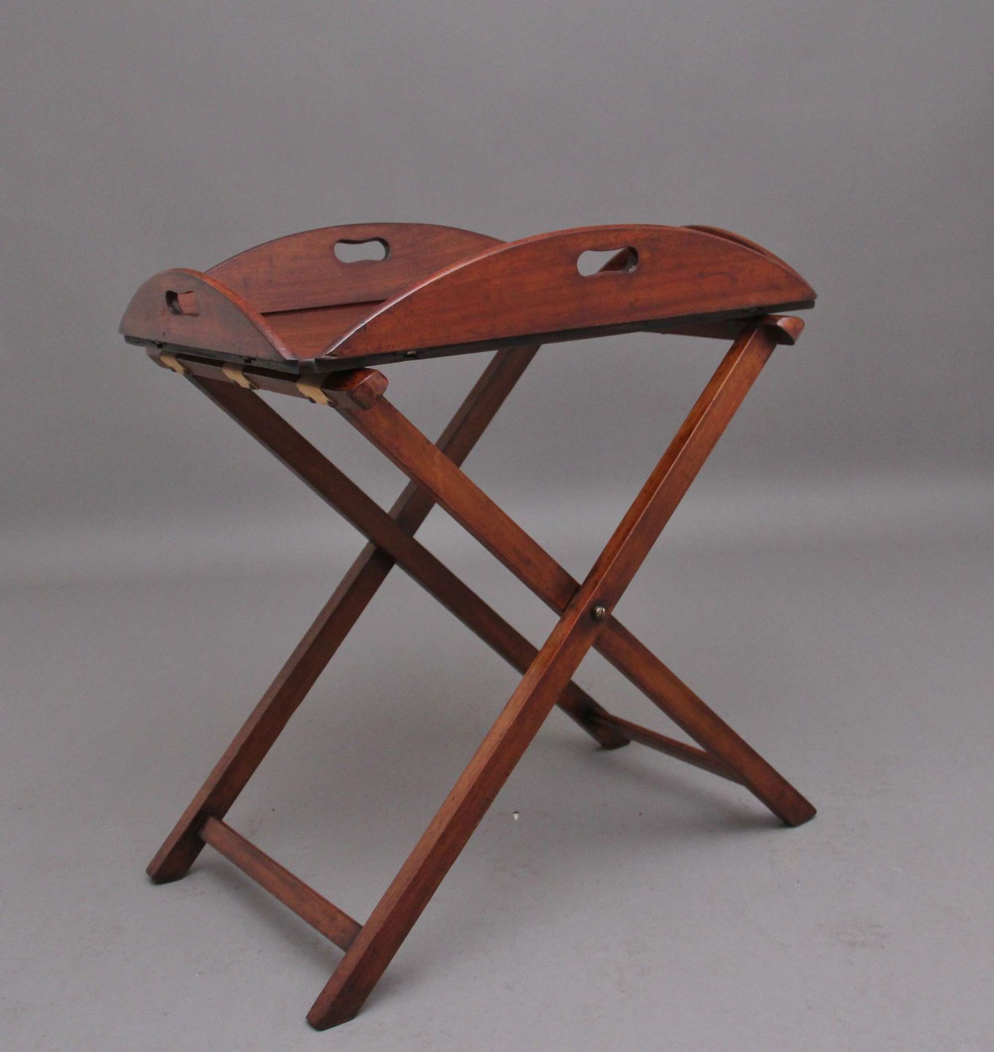 19th Century Mahogany Folding Butlers Tray On Stand