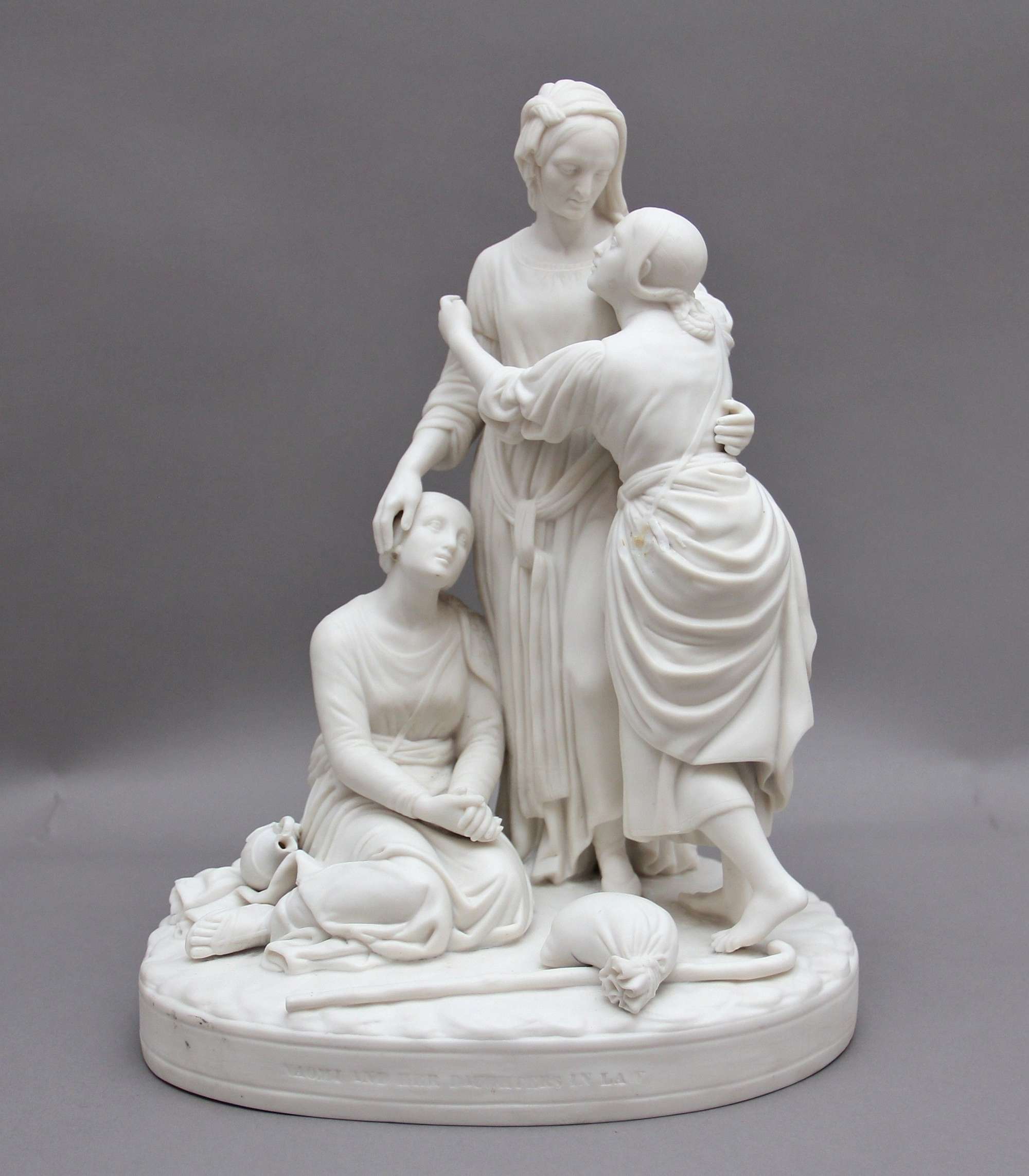 19th Century Parian Figure Group Of Naomi And Her Daughters In Law