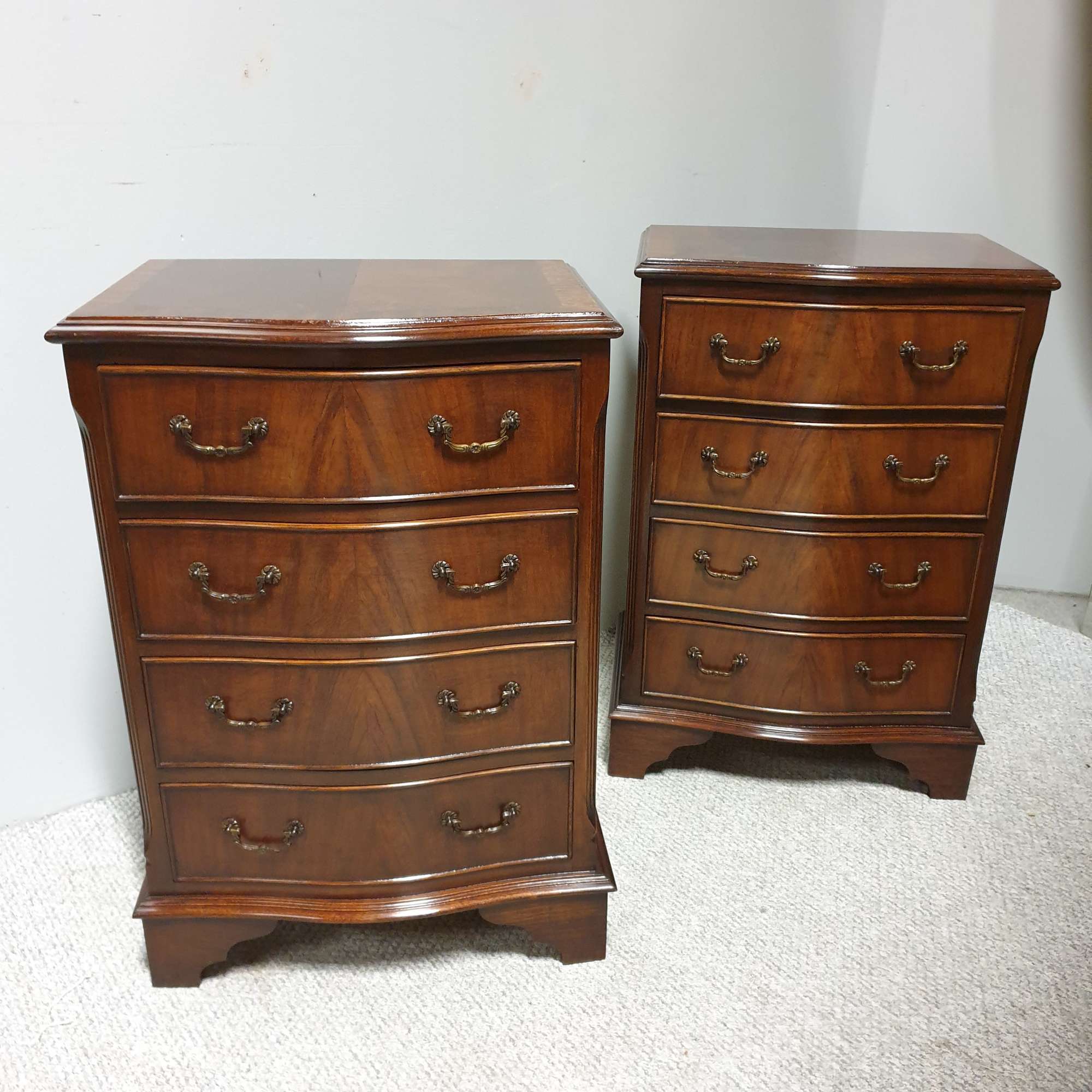 Pair Mahogany Bedside Chests Of Drawers