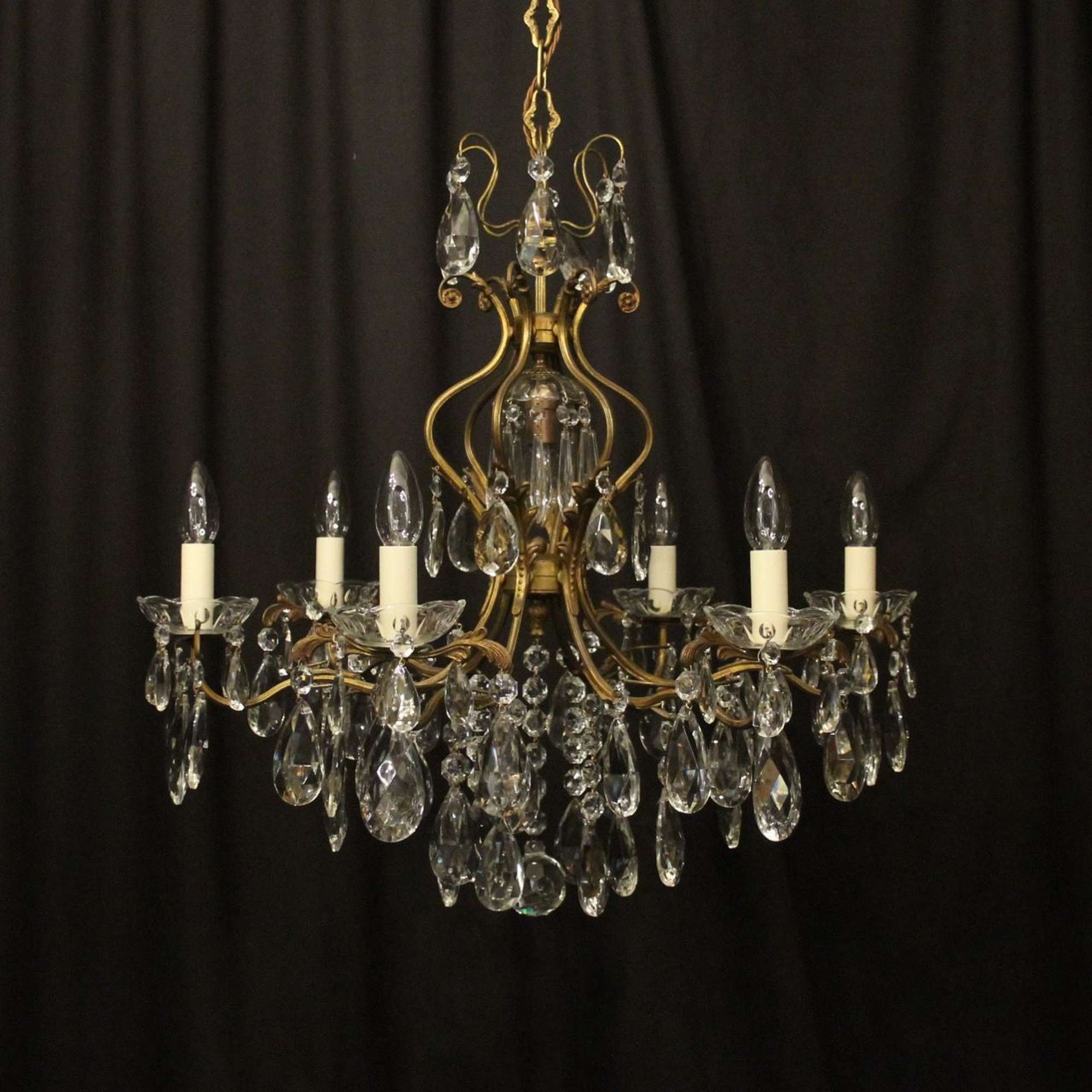 French Gilded 7 Light Antique Chandelier 
