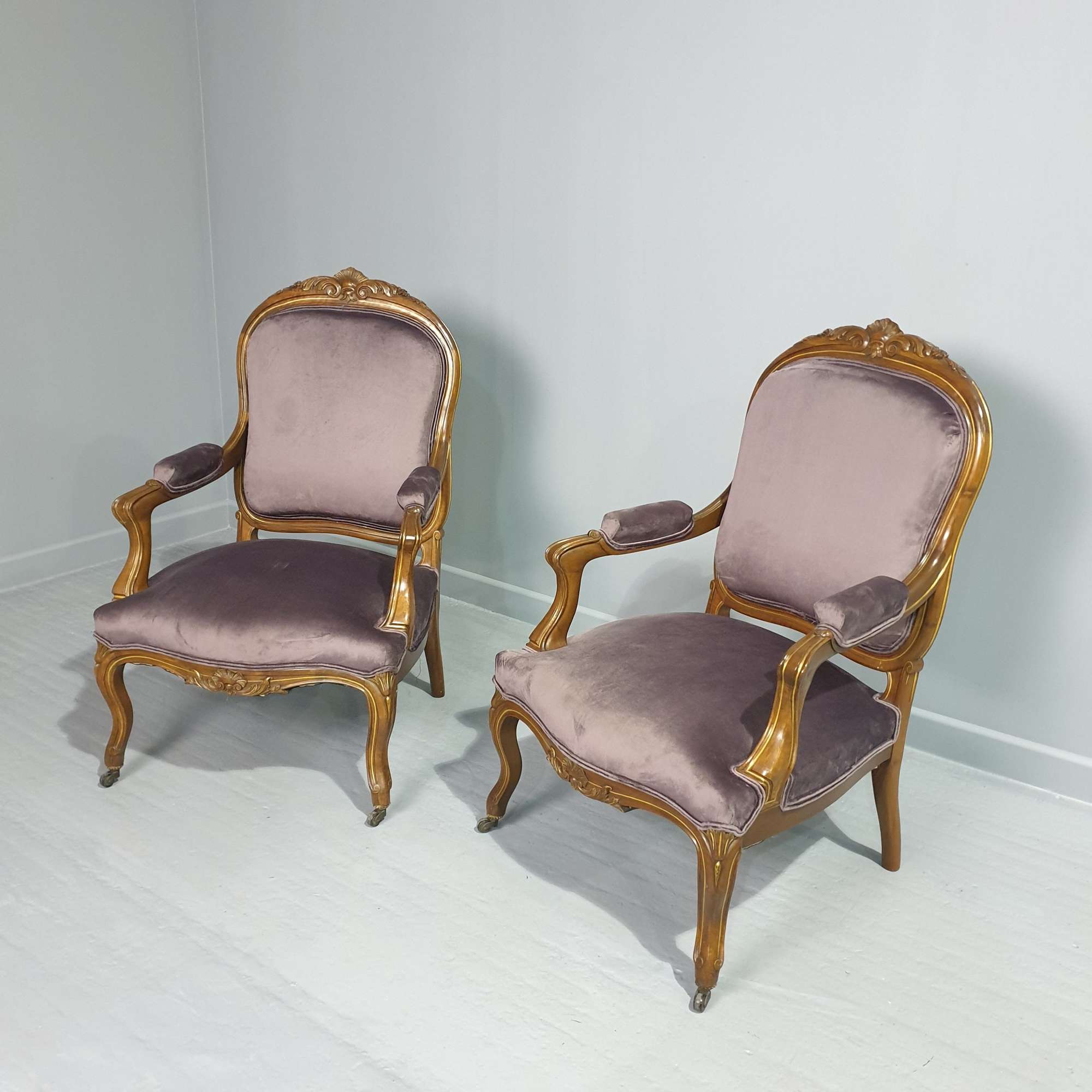 Top Quality Pair French Antique Armchairs