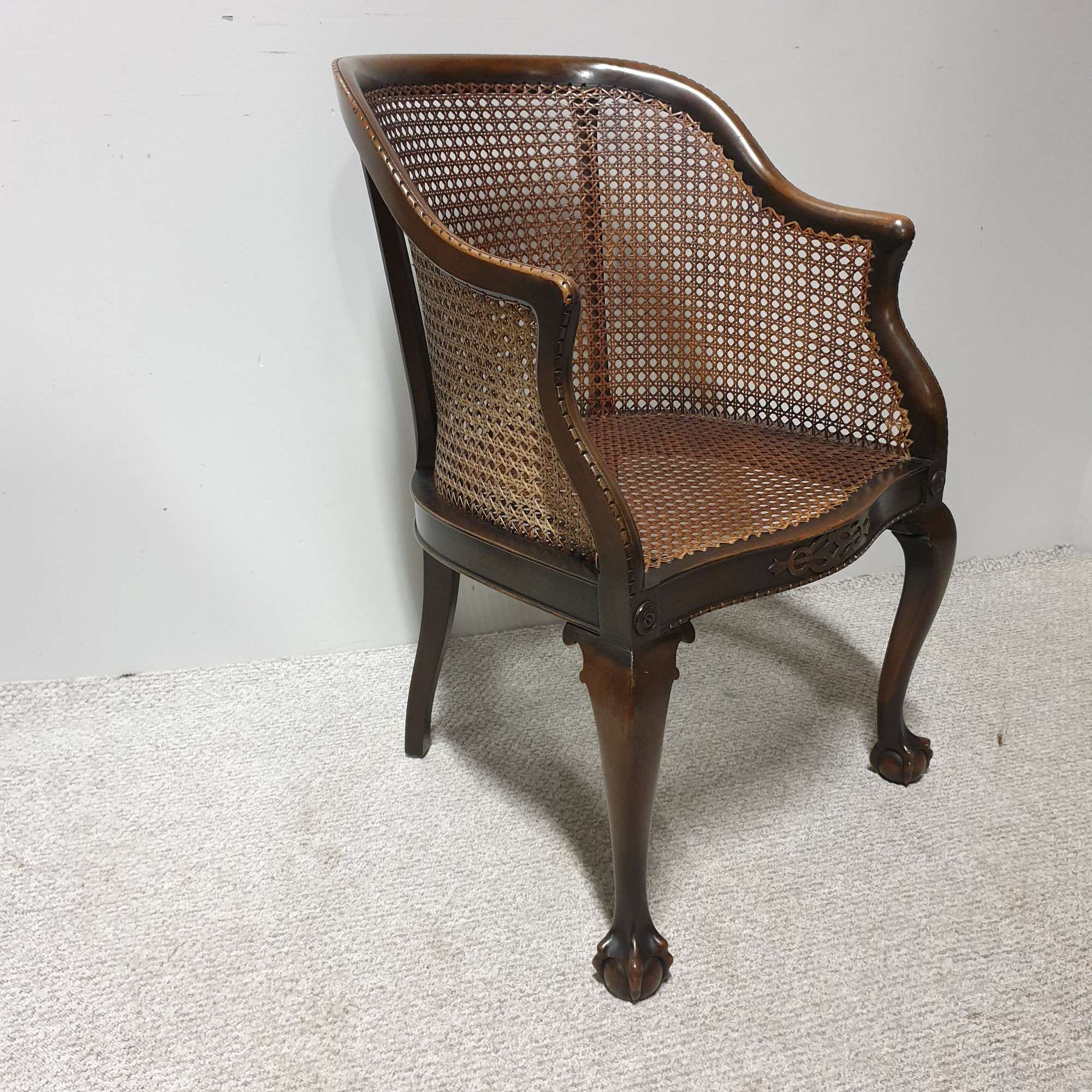 Mahogany Bergere Office Chair