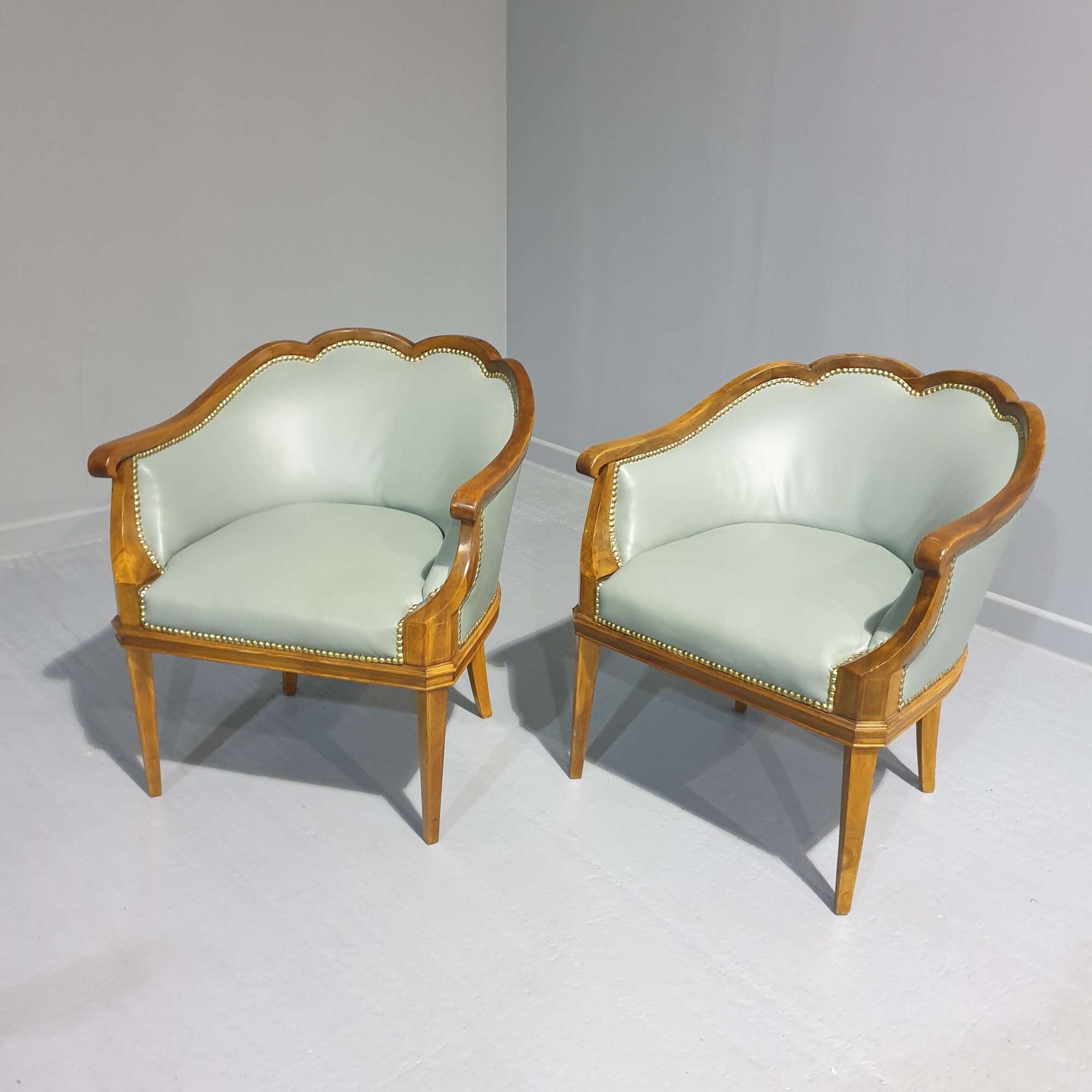 Superb Pair Of Walnut Art Deco Chairs
