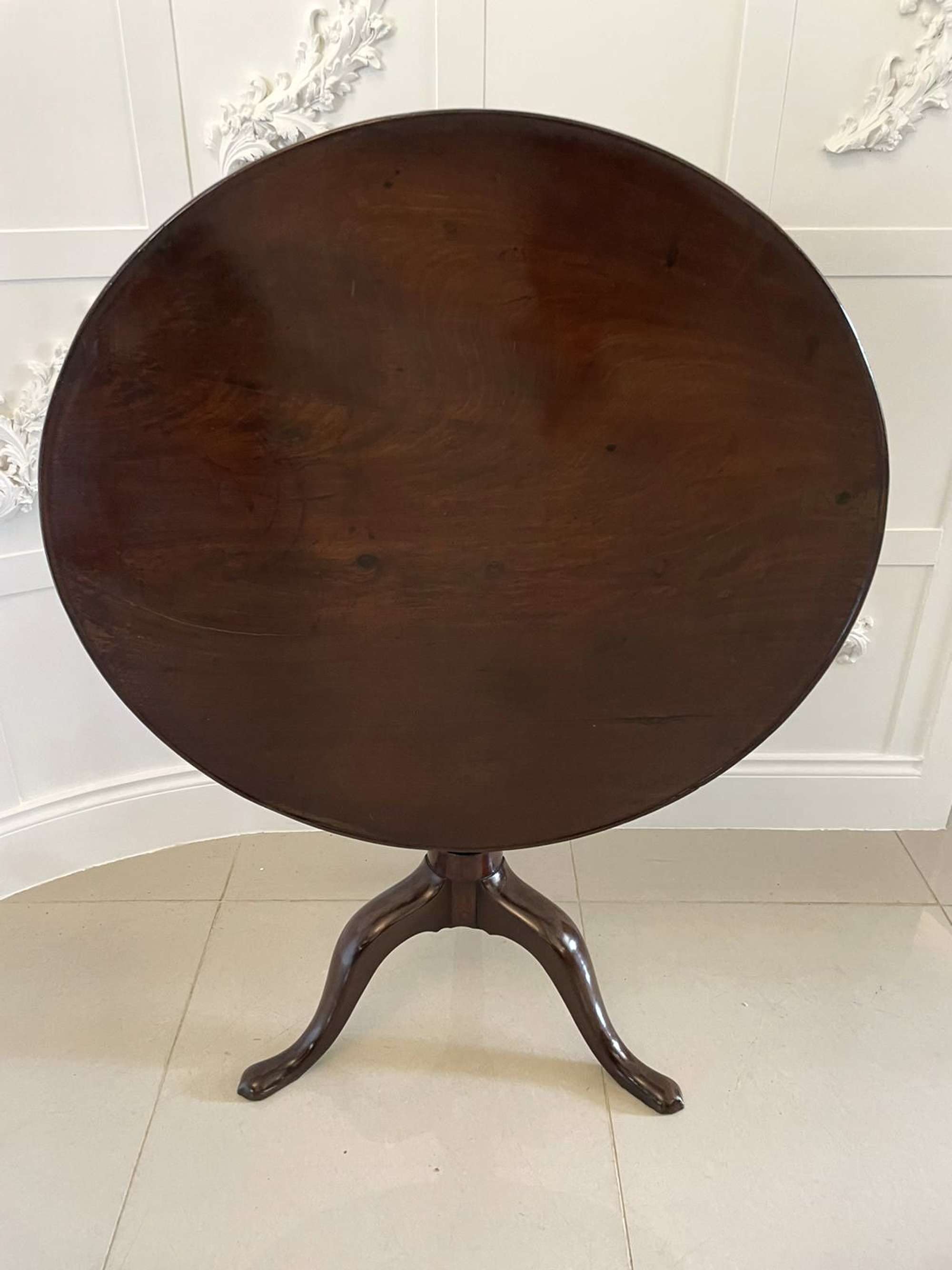 Antique George Iii Quality Mahogany Circular Dish Top Centre Table