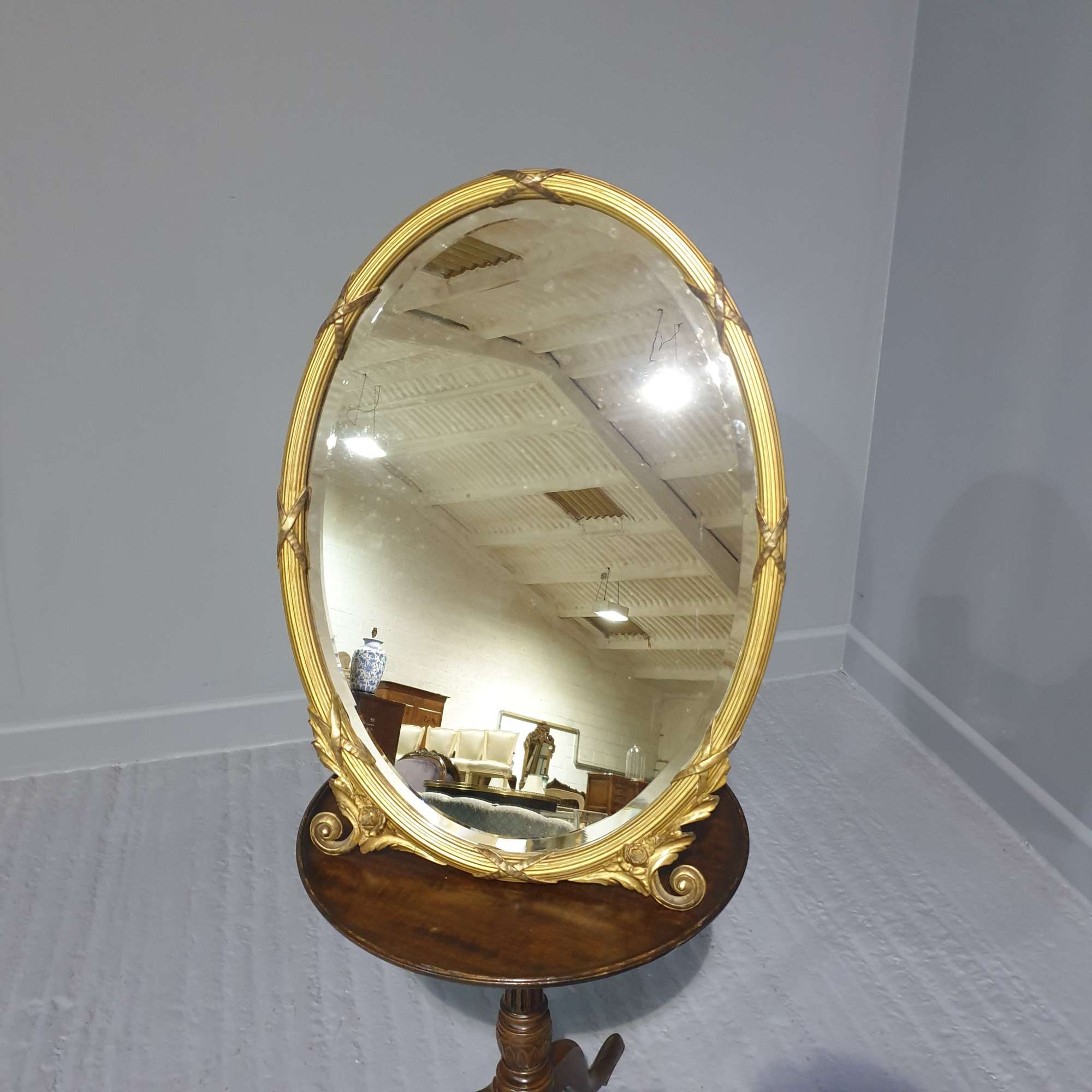 Victorian Easel Gilt Dressing Mirror