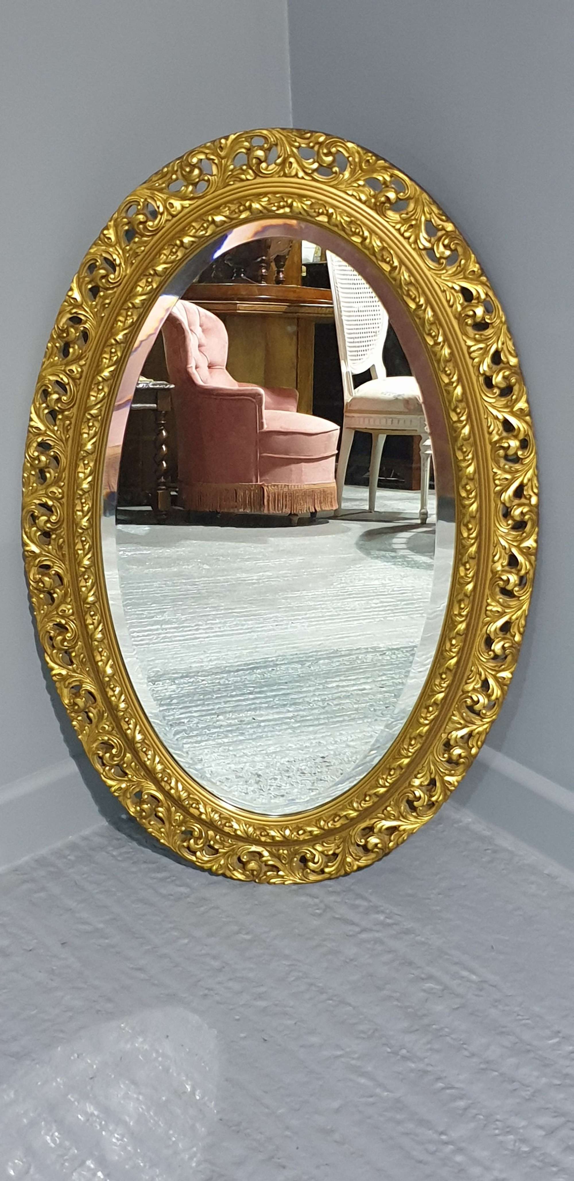 Oval Gilt Wall Mirror