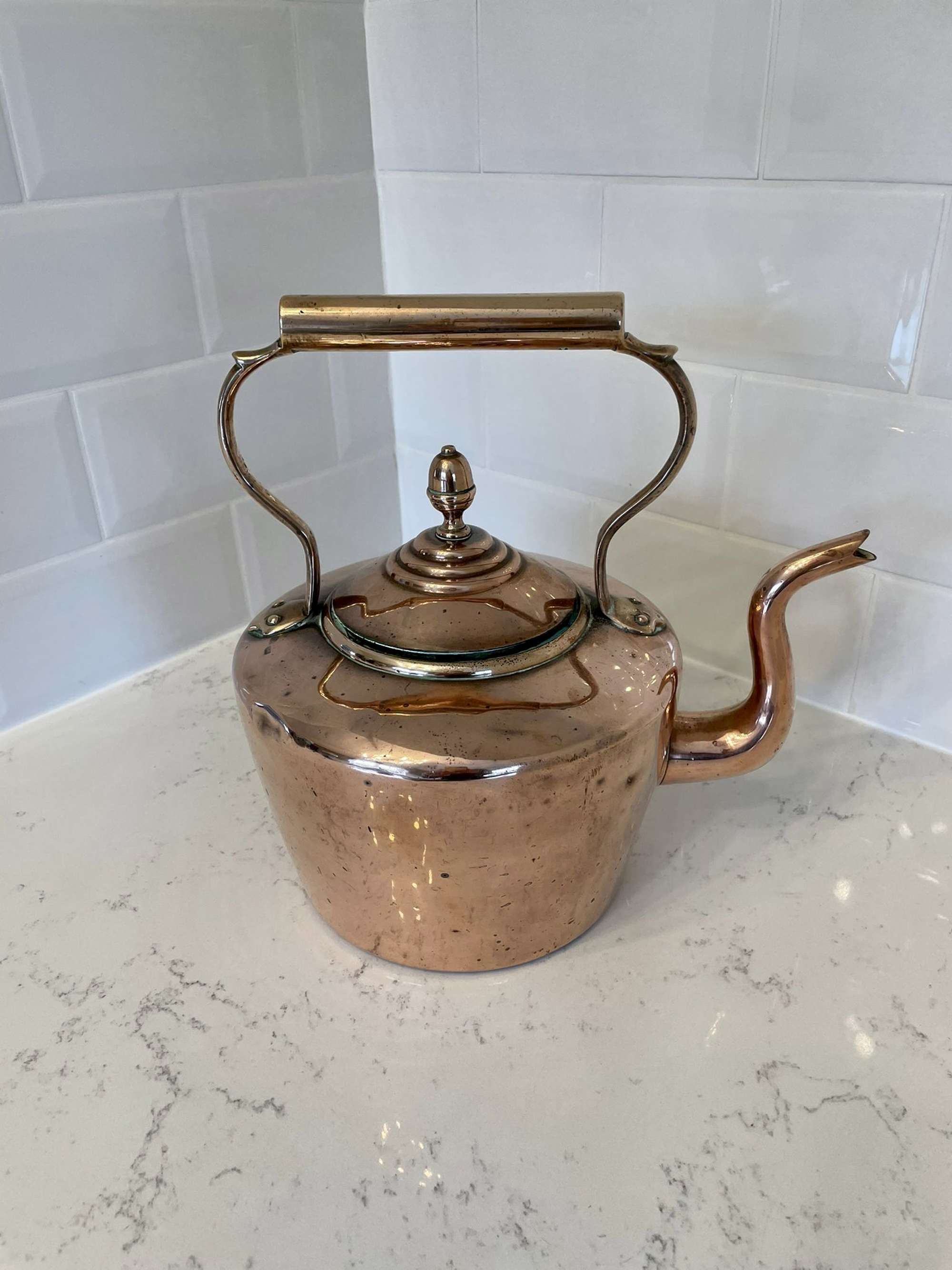 Large Antique George Iii Quality Copper Kettle