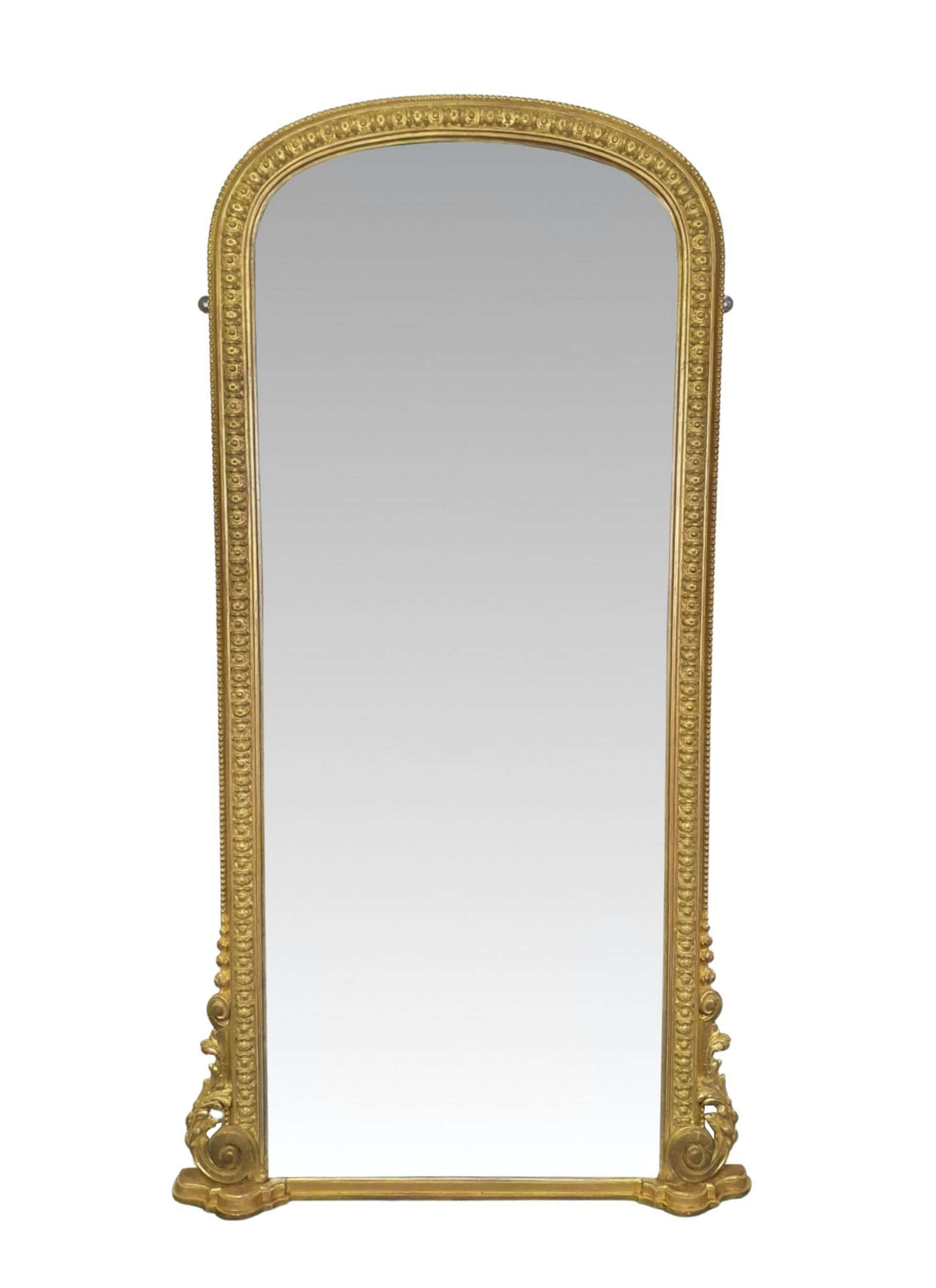 A Gorgeous 19th Century Archtop Tall Pier or Dressing Mirror