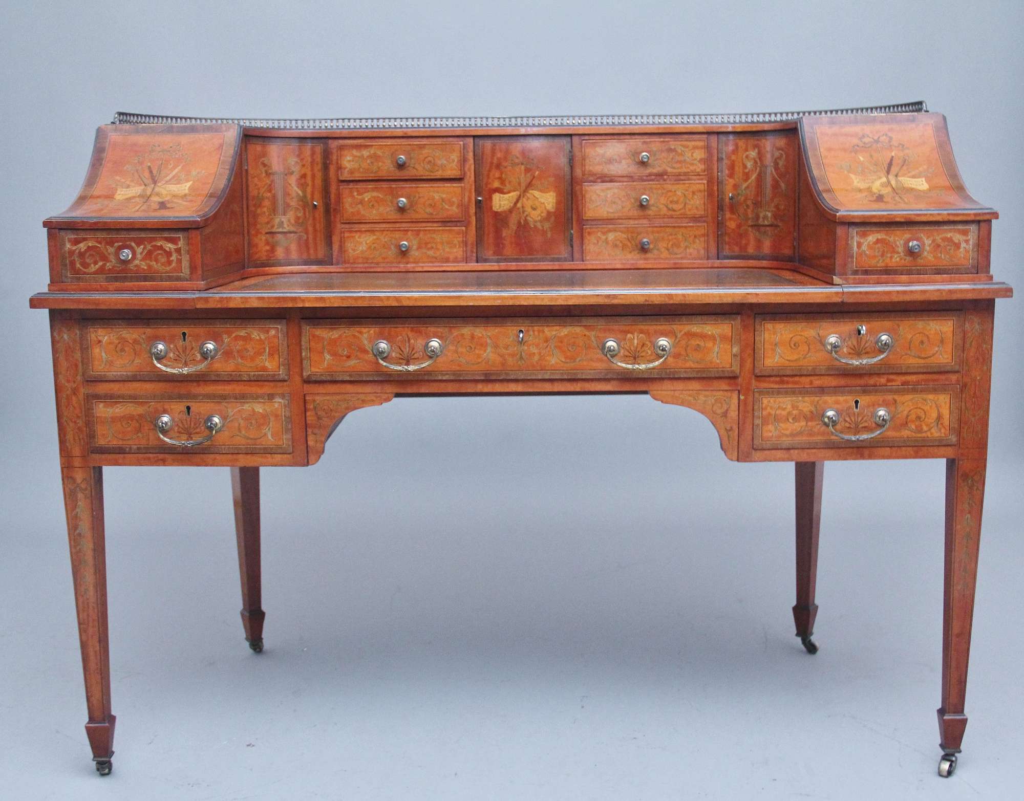 19th Century Satinwood And Inlaid Carlton House Desk
